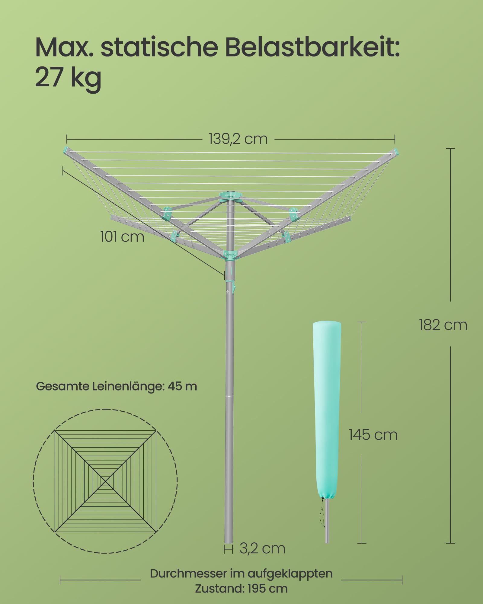 songmics-w-schespinne-drehbar-klappbar-45-m-leine image 6