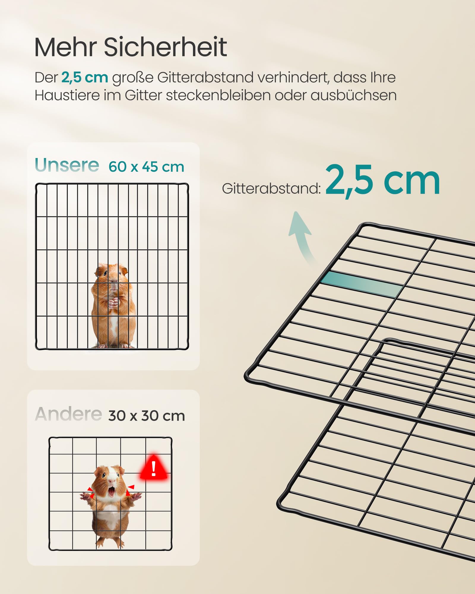 songmics-kleintiergehege-meerschweinchen-123x63x46-schwarz-lpi07h image 4