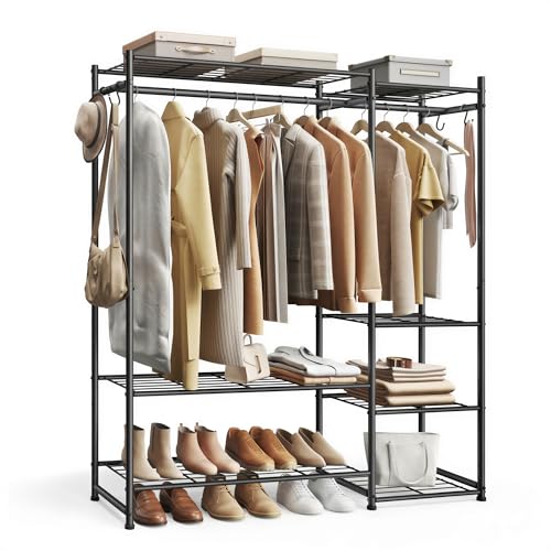 songmics-kleiderst-nder-offener-kleiderschrank-lgr010bz01-schwarz-mit-7-ablagen image 7