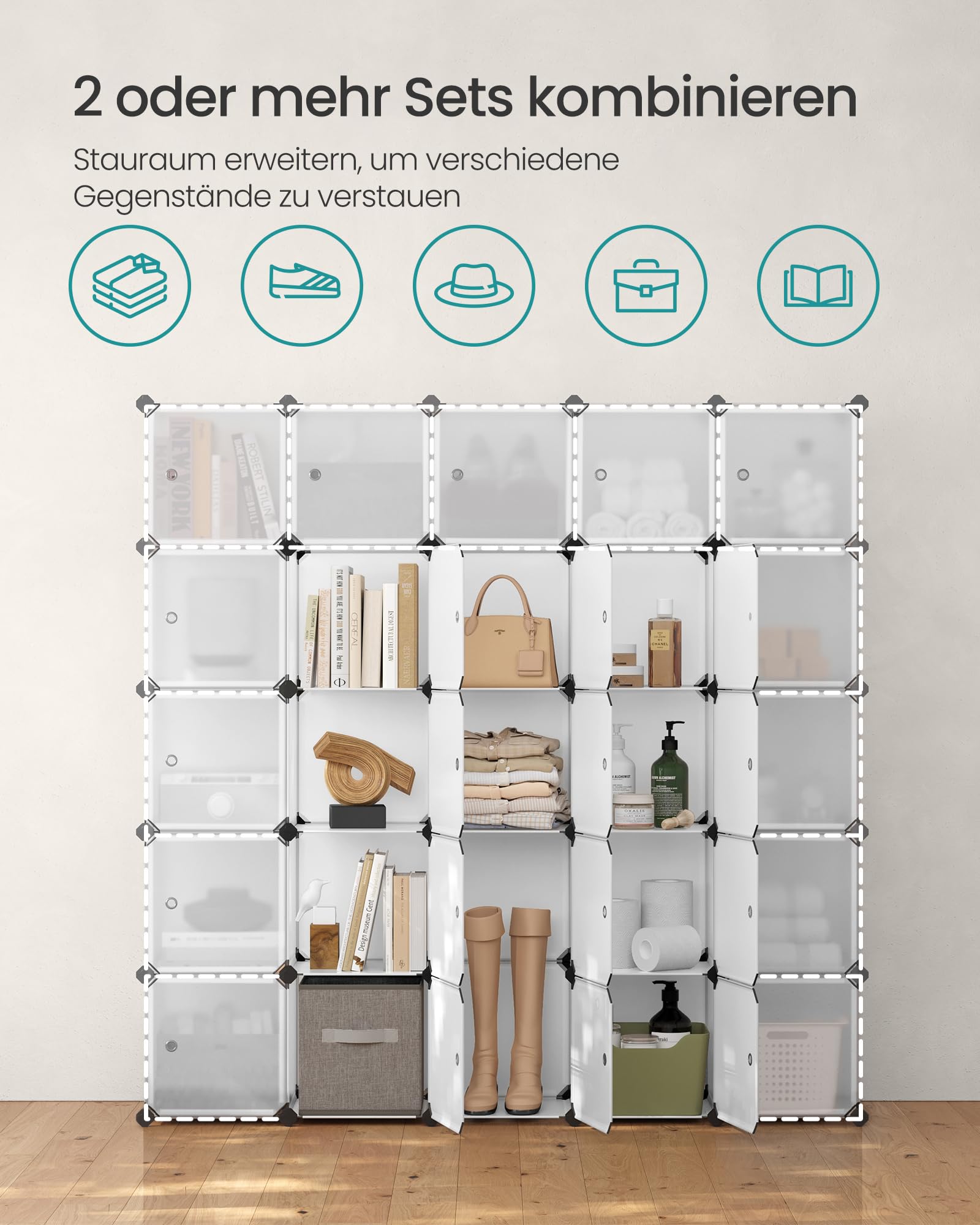 songmics-steckregal-16-w-rfel-kleiderschrank-wei-lpc44bs-mit-t-ren image 5