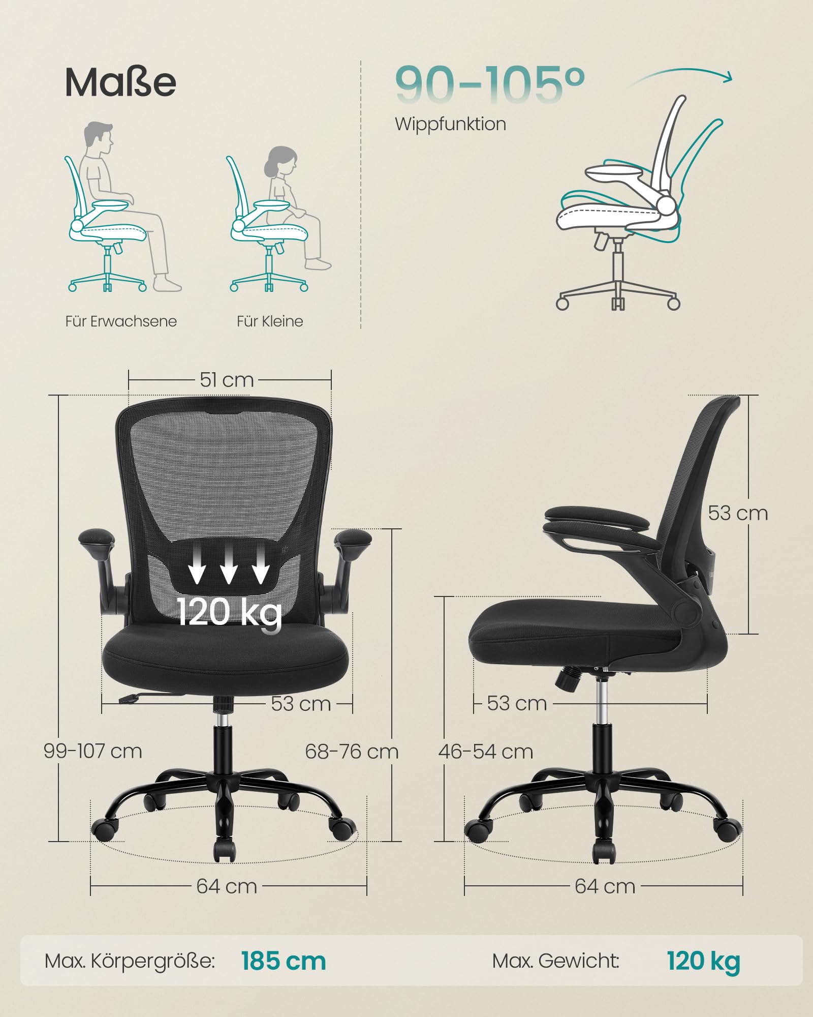 songmics-b-rostuhl-obn37bk-ergonomisch-mit-mesh-lendenst-tze-schwarz image 3
