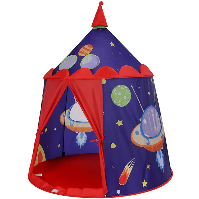 songmics-spielzelt-lpt01bu-schloss-spielhaus-101-x-120-cm-blau image 1
