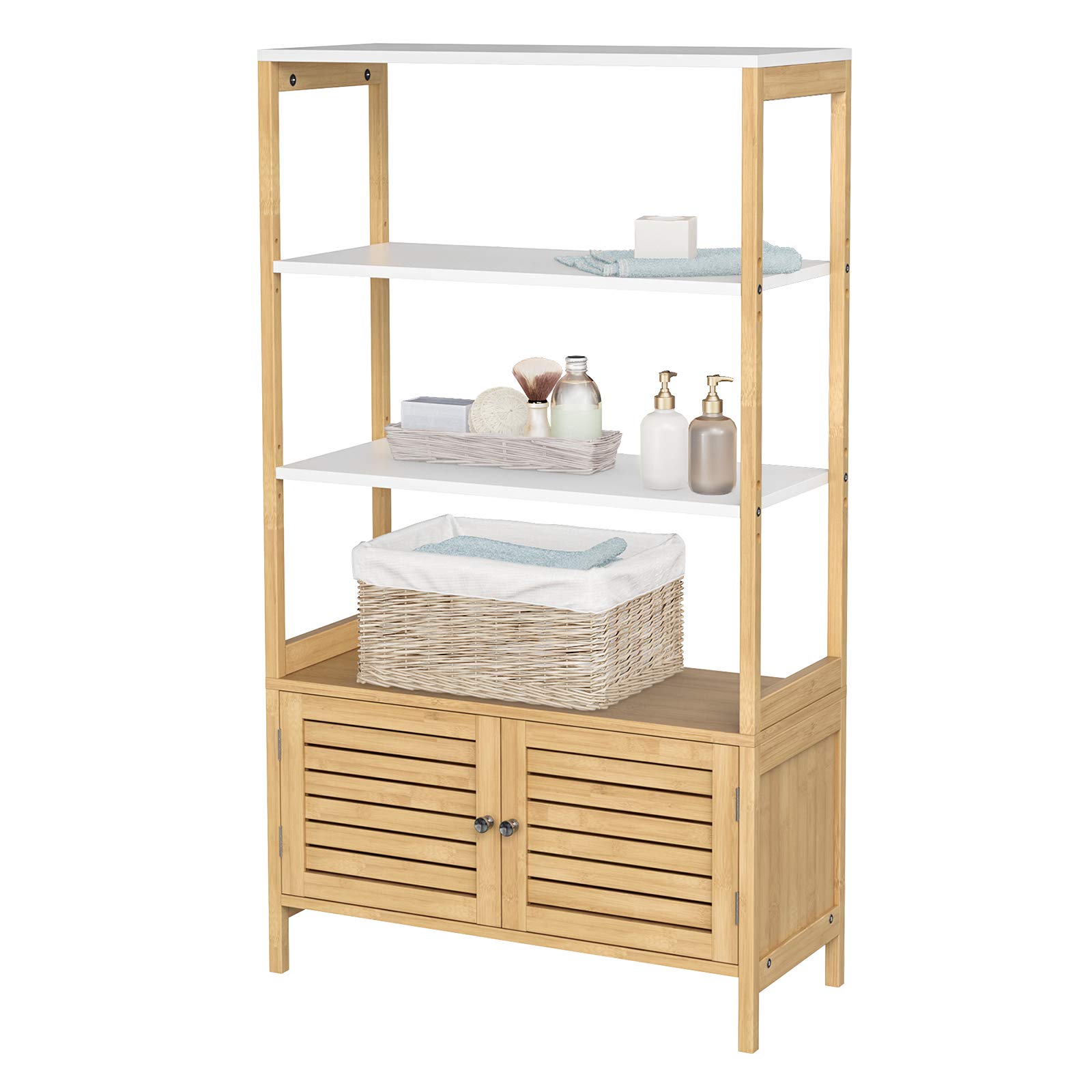 songmics-badezimmerschrank-bcb010n01-hoch-70-x-30-x-120-cm-bambus-wei-holzfarbe image 6