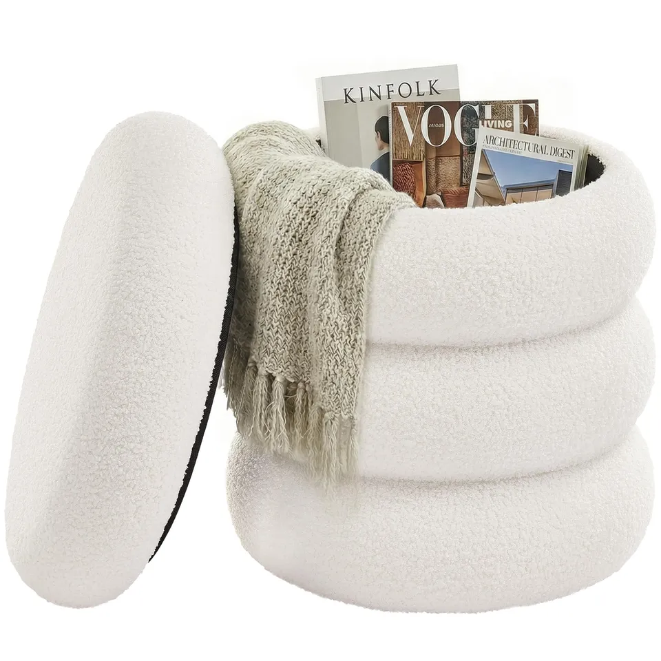 songmics-schminkhocker-rund-mit-stauraum-teddyfleece-43-x-47-cm image 1