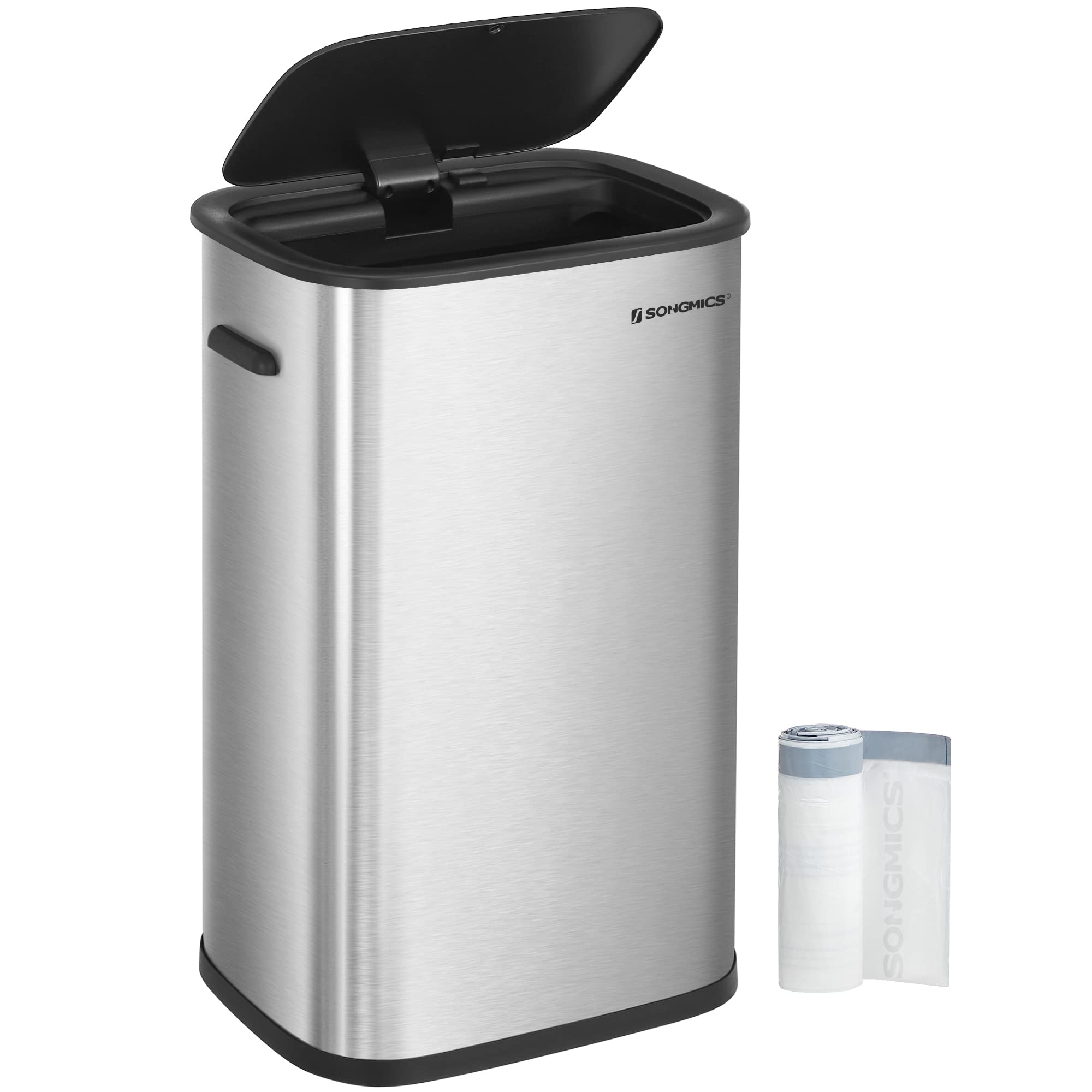 songmics-ltb610e50-m-lleimer-k-che-50-liter-sensor-edelstahl-silbern image 1