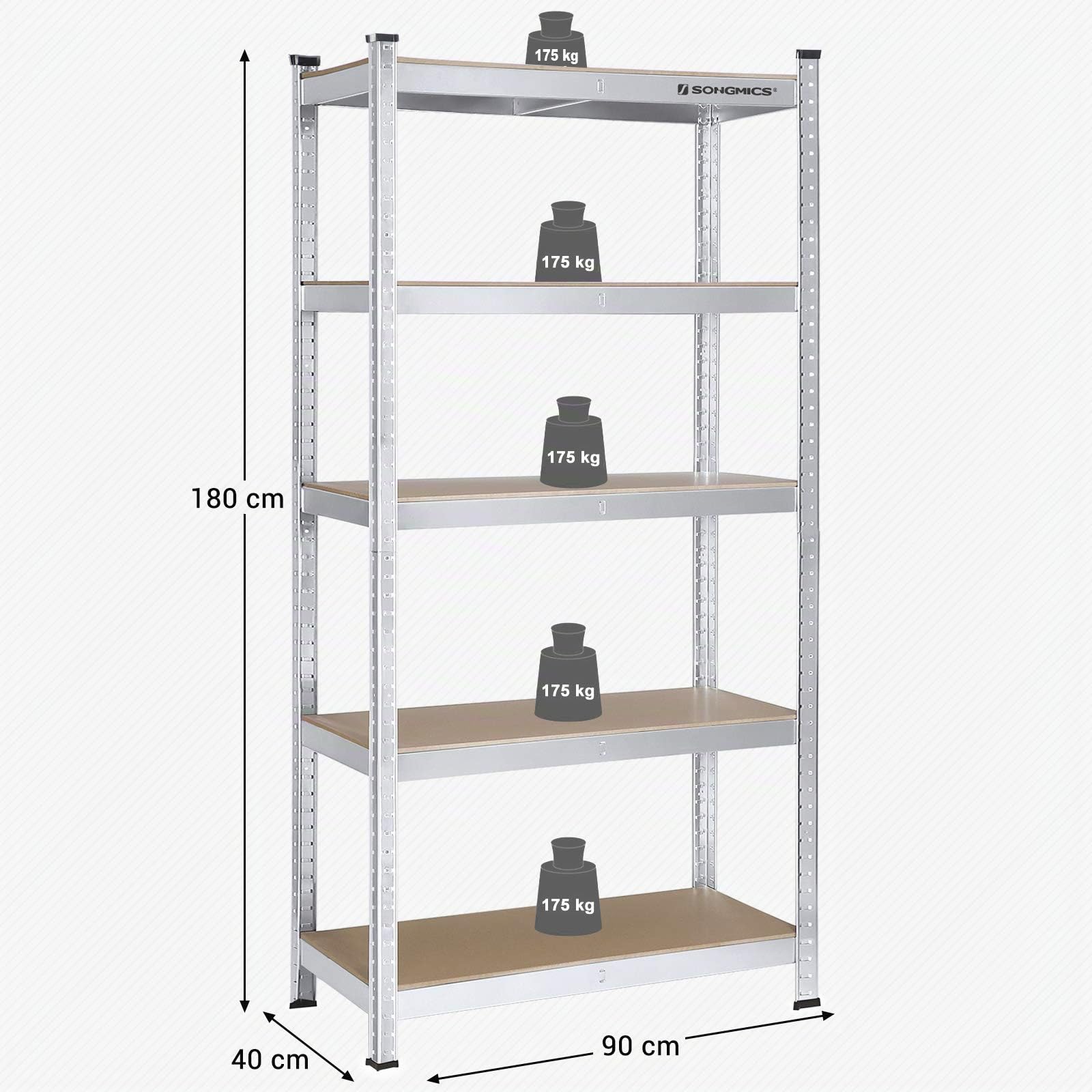 songmics-schwerlastregal-glr80sv-2er-set-40-x-90-x-180-cm-metall-silber-5-b-den image 3