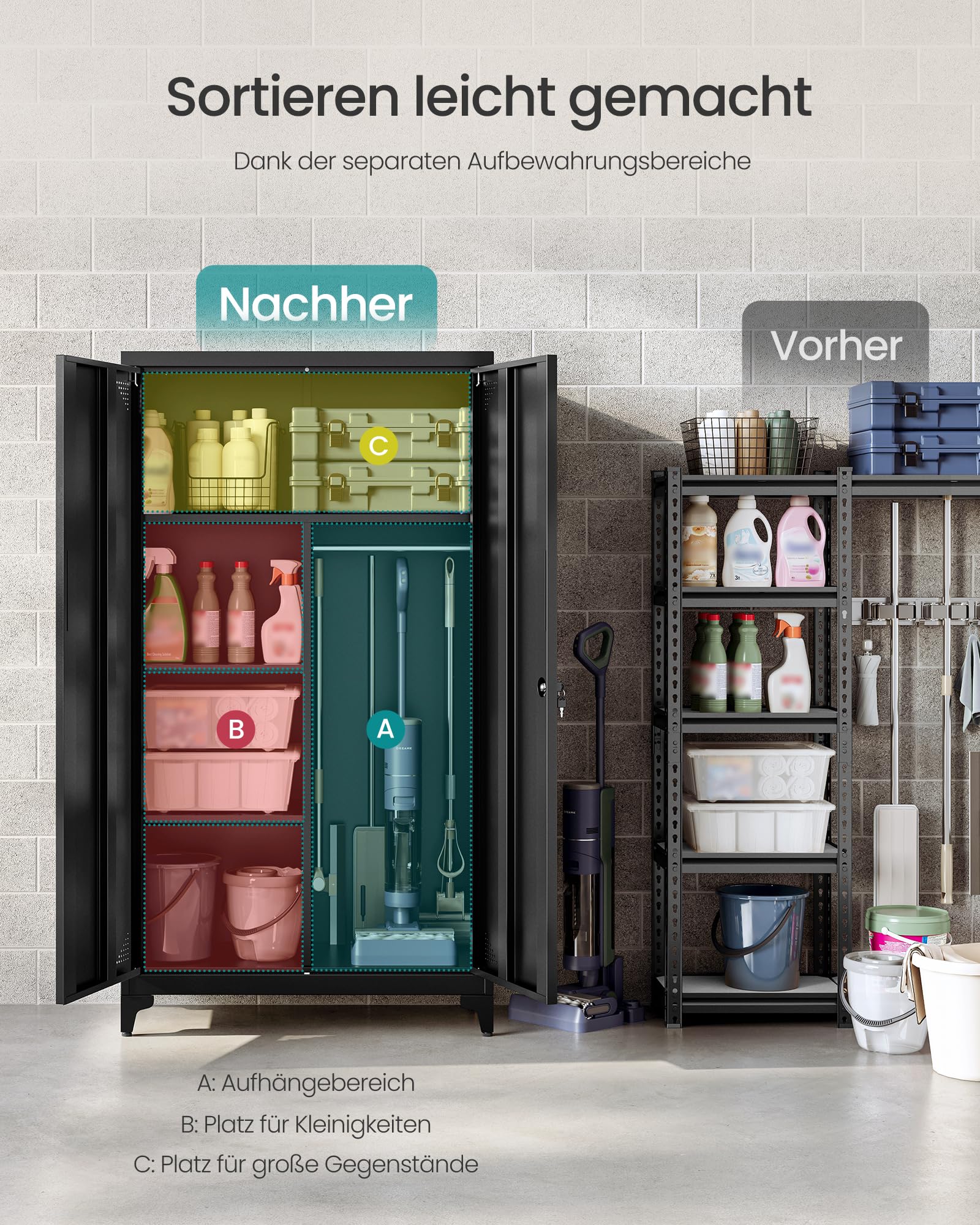 songmics-omc018bd01-mehrzweckschrank-mattschwarz-80-x-40-x-165-cm-abschlie-bar image 4