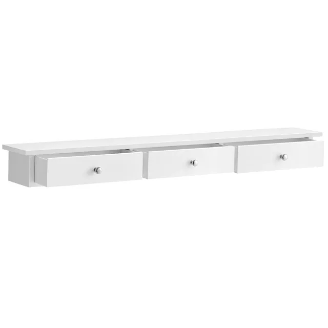 songmics-wandregal-wei-mit-3-schubladen-80cm-lws085w01 image 1
