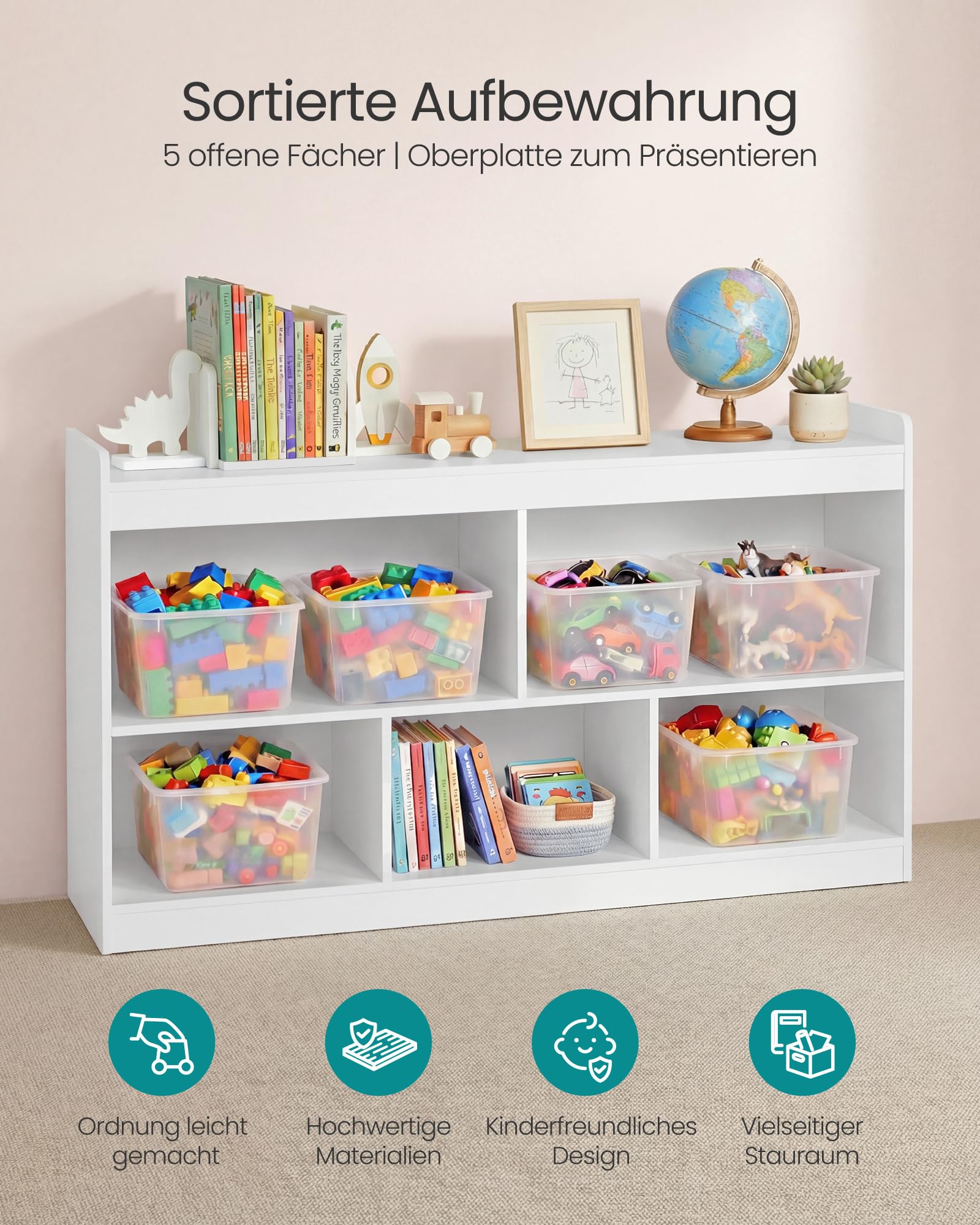 songmics-kinderregal-custos-mit-5-offenen-f-chern-spielzeugregal-30-x-112-2-x-65 image 4