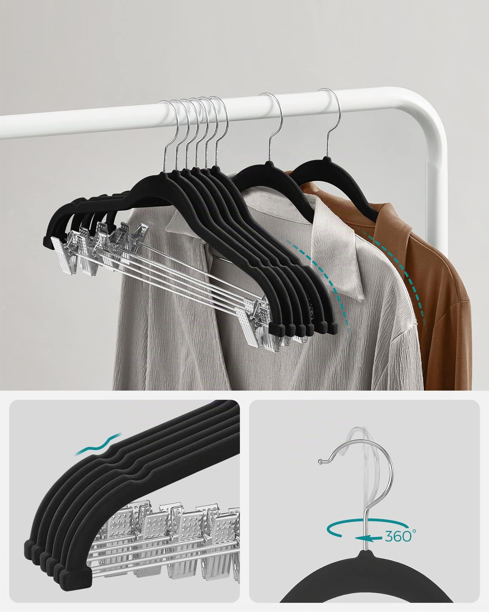 songmics-kleiderb-gel-samt-12er-set-mit-clips-42-5-cm-schwarz-crf12b image 5