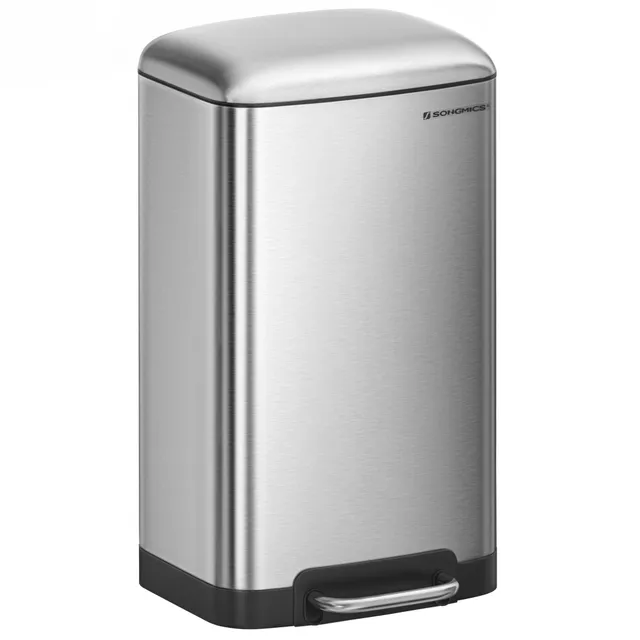 songmics-m-lleimer-30-liter-treteimer-stahl-softclose-silbern image 1
