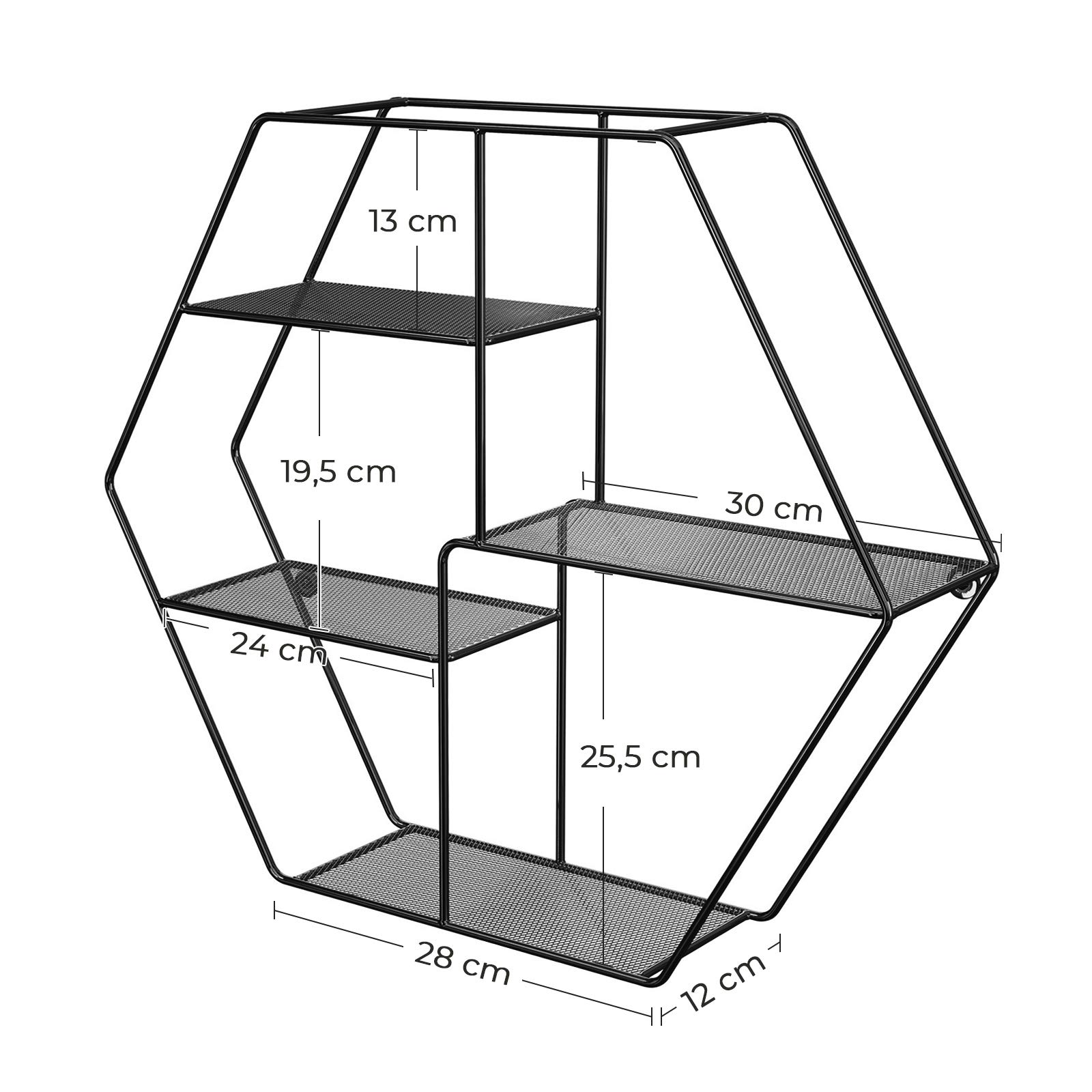 songmics-wandregal-lfs004b01-sechseckig-stahl-schwarz-60-5-cm image 3