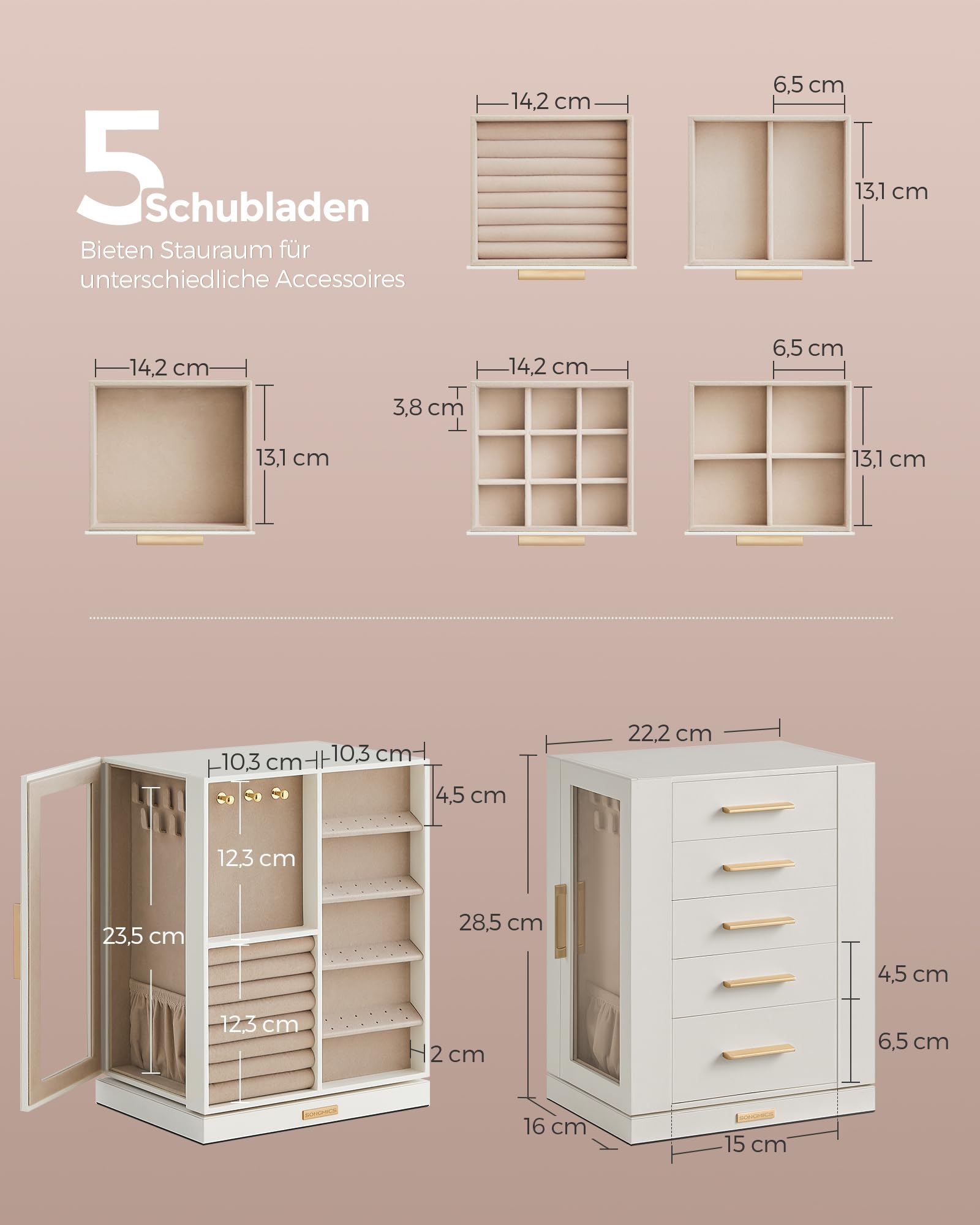songmics-gisella-schmuckk-stchen-360-drehbar-5-schubladen-wolkenwei-jbc170w01 image 4
