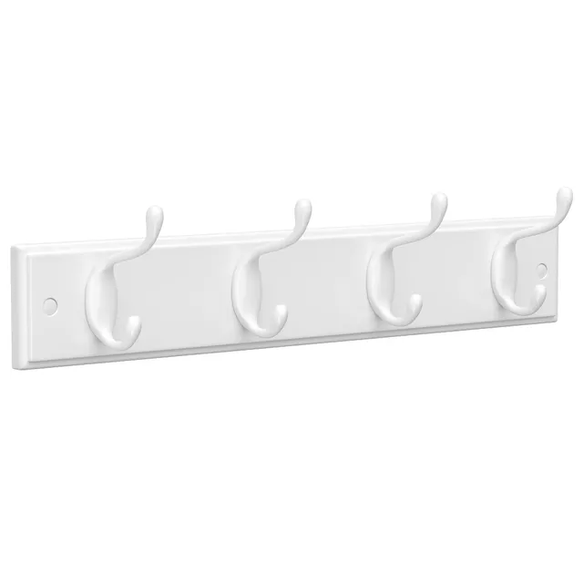 songmics-wandgarderobe-lhr23wt-garderobenleiste-mit-4-doppelhaken-hellwarmwei image 1