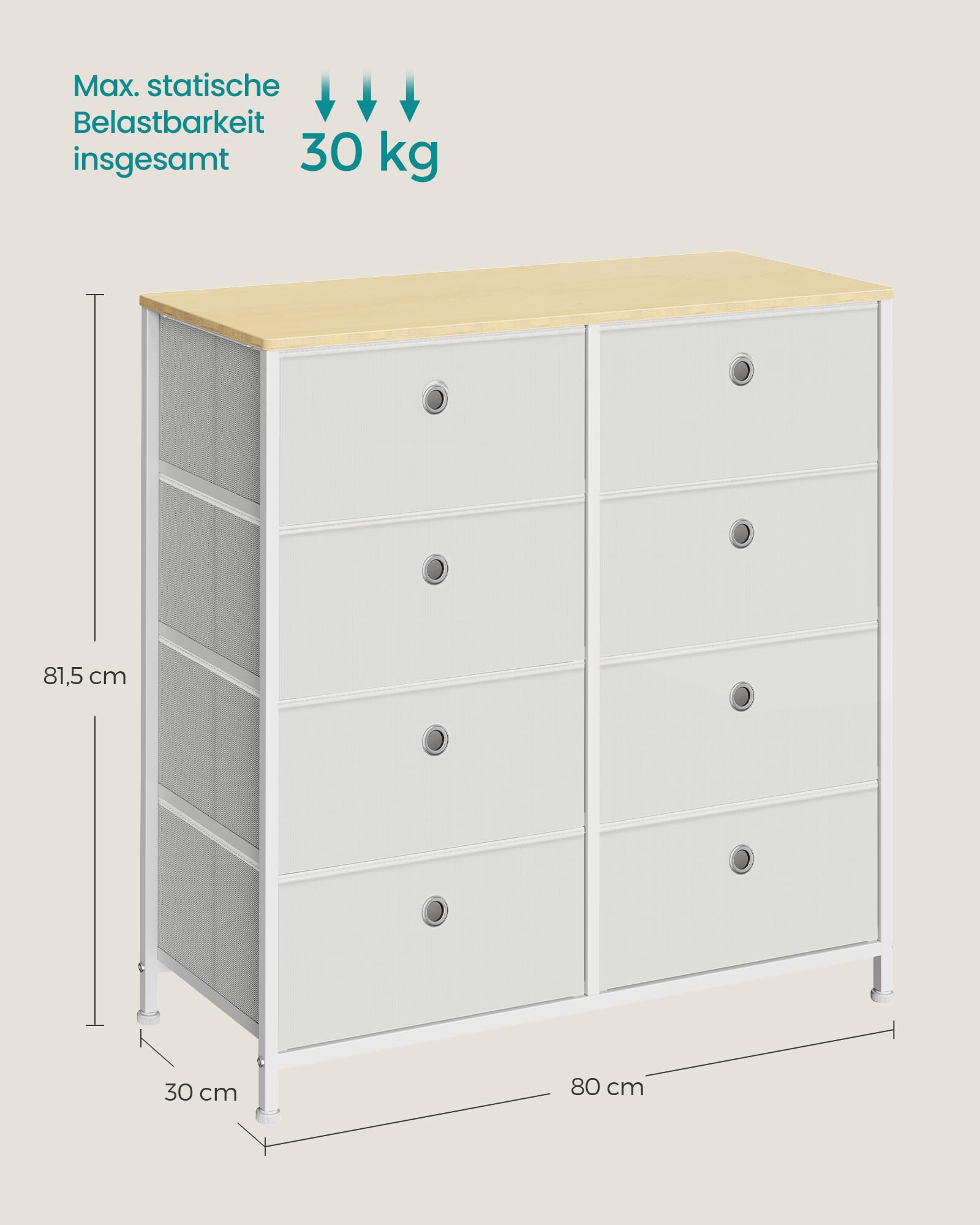 songmics-kommode-lts024w57-8-stoffschubladen-metallrahmen-cremewei-eiche image 3