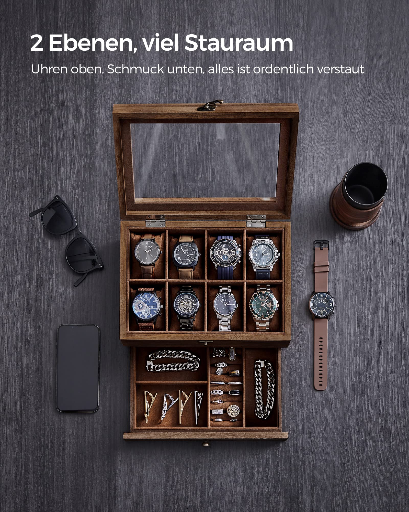 songmics-gisella-jow008k01-uhrenbox-8-f-cher-walnussfarben-holz image 3
