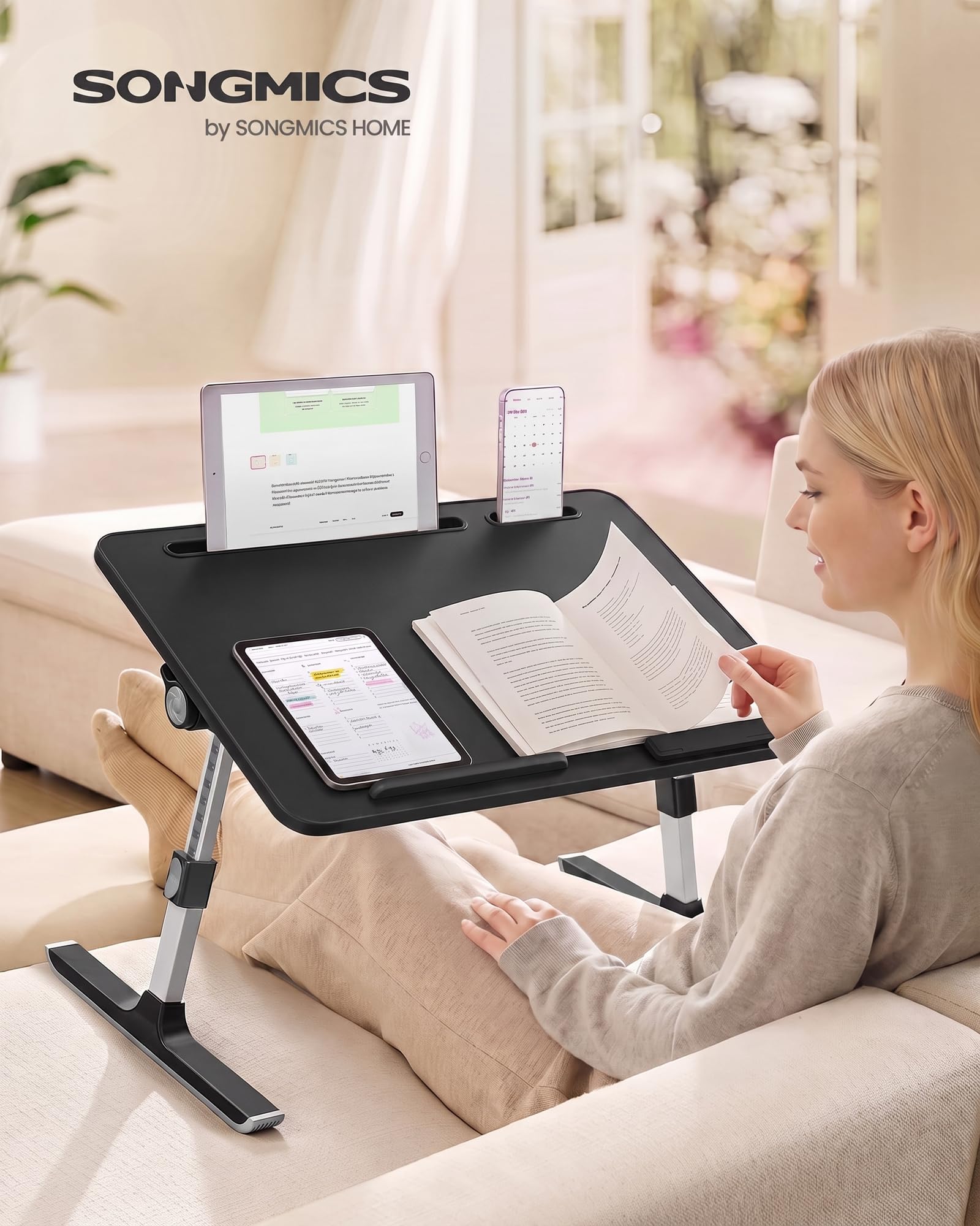 songmics-laptoptisch-60x40-cm-betttisch-h-henverstellbar-schwarz image 2