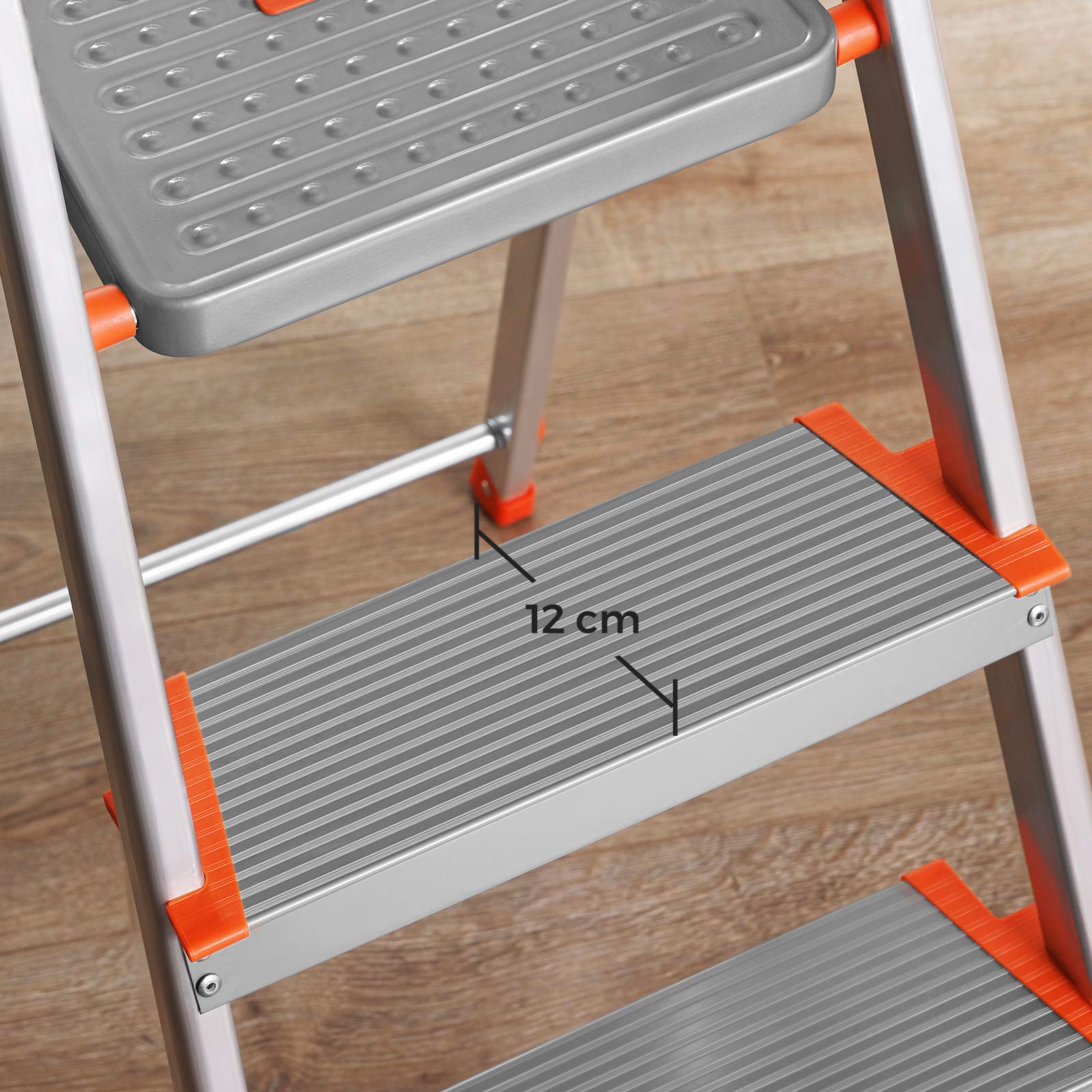 songmics-trittleiter-6-stufen-glt006wt01-aluleiter-186-cm-bis-150-kg-grau-orange image 5