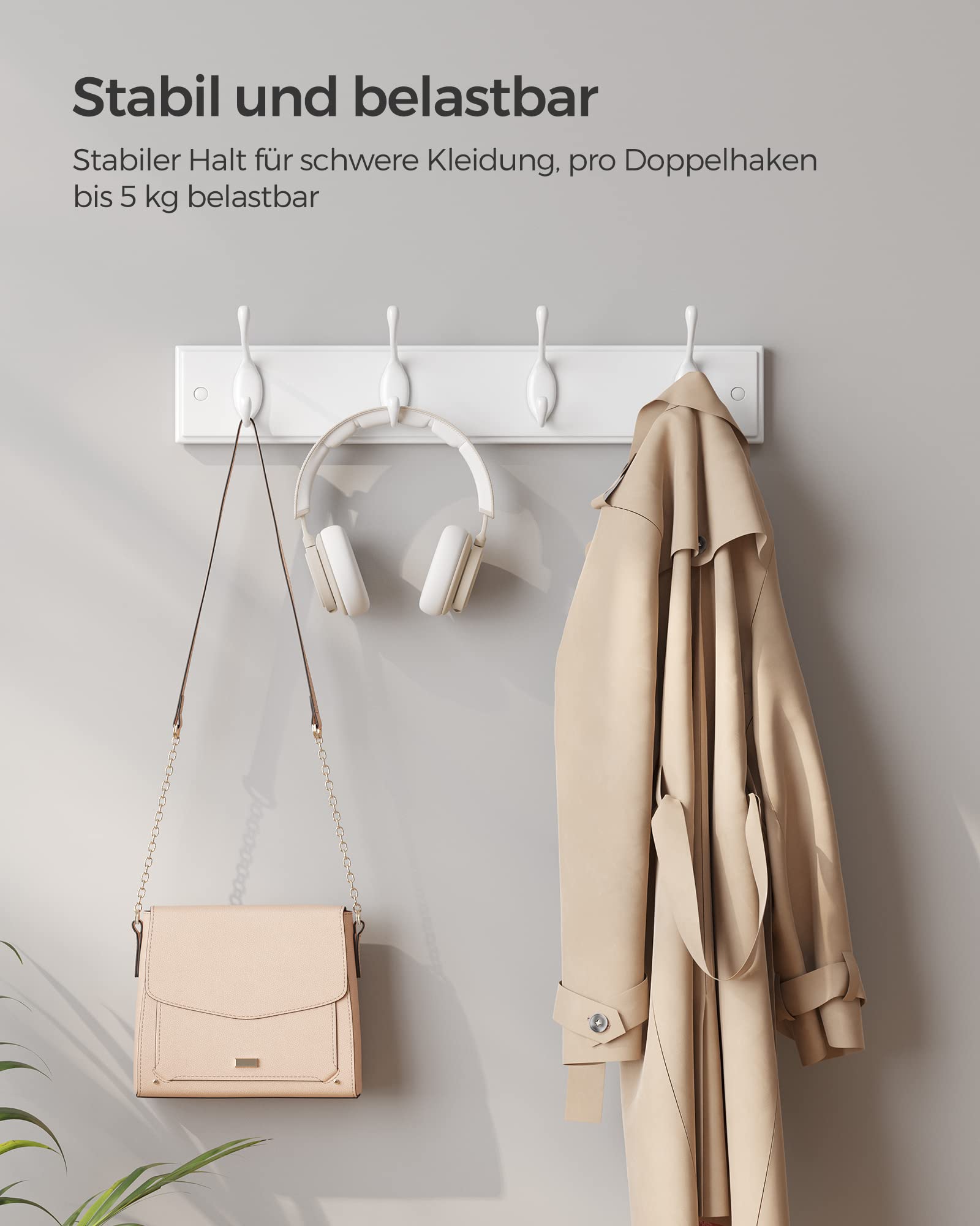 songmics-wandgarderobe-lhr23wt-garderobenleiste-mit-4-doppelhaken-hellwarmwei image 5