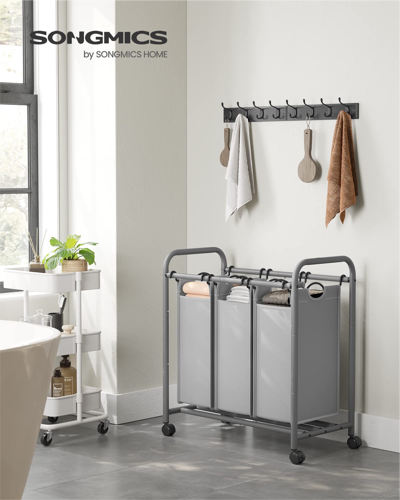 songmics-w-schekorb-lsf003gs-3-f-cher-w-schesortierer-132-l-mit-rollen-grau image 2