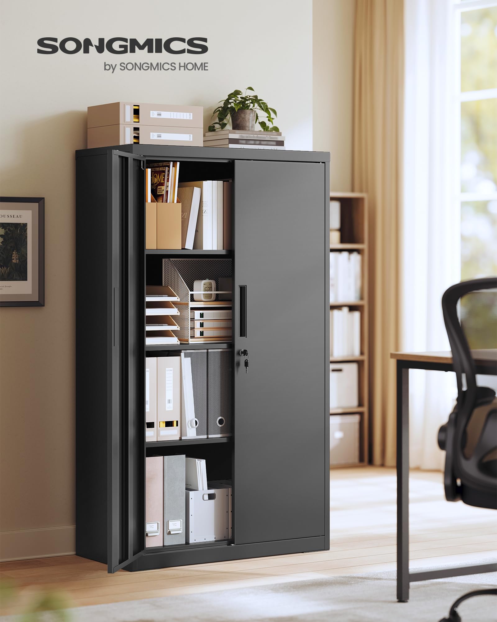 songmics-aktenschrank-abschlie-bar-2-t-rig-80-x-40-x-140-cm-metallschrank image 2