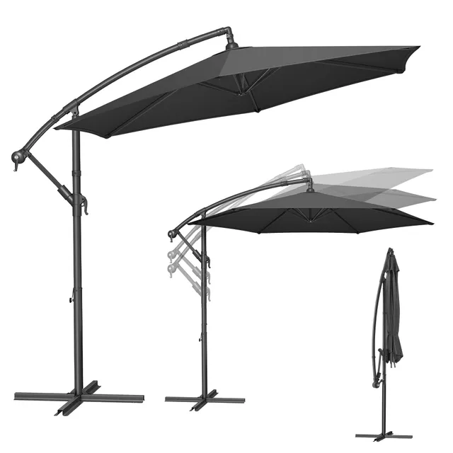 songmics-gpu116g01v1-ampelschirm-300-cm-grau-mit-st-nder-upf-50 image 1