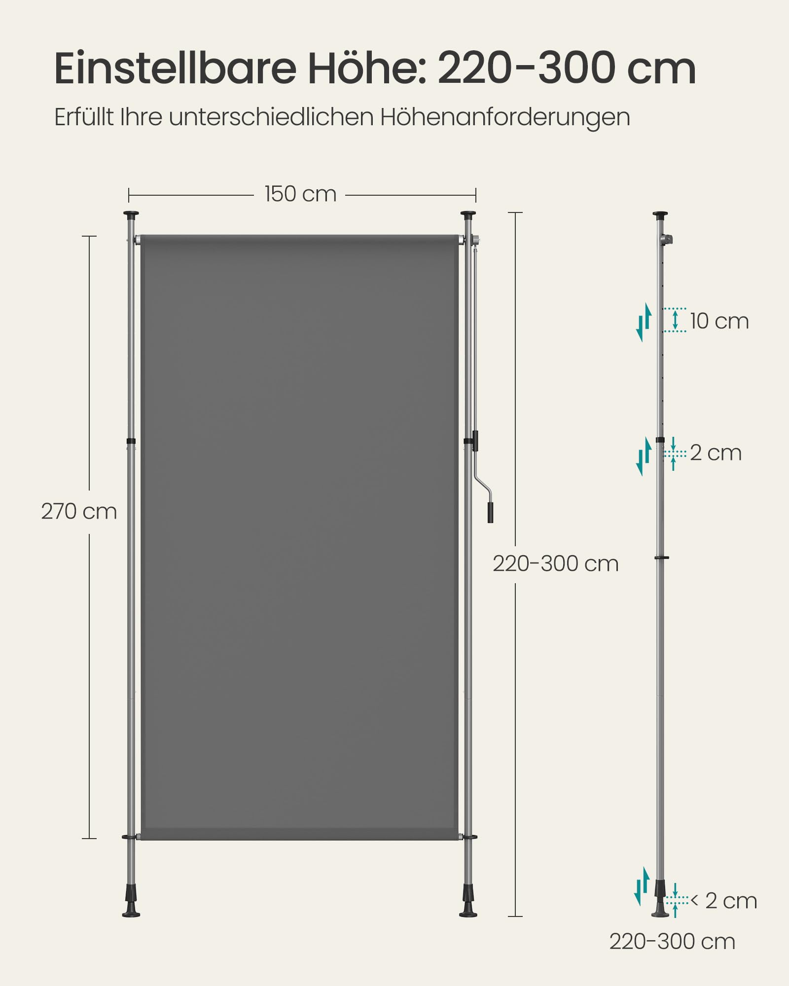 songmics-senkrechtmarkise-150-x-220-300-cm-upf-50-anthrazitgrau-gsa0150g01 image 6