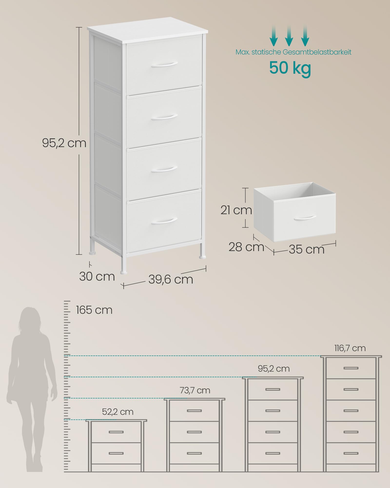 songmics-bellah-kommode-lgs314wh01-mit-4-schubladen-wolkenwei-schneewei image 2