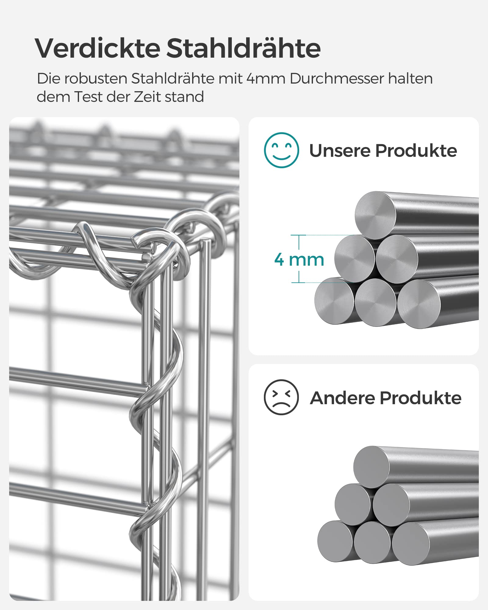 songmics-gabionenkorb-ggb153-100x50x30-cm-steinkorb-verzinkt-4-mm-silber image 3