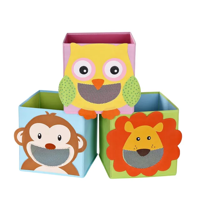 songmics-aufbewahrungsbox-kinder-3er-set-27x27x27-cm-tiermotive image 1