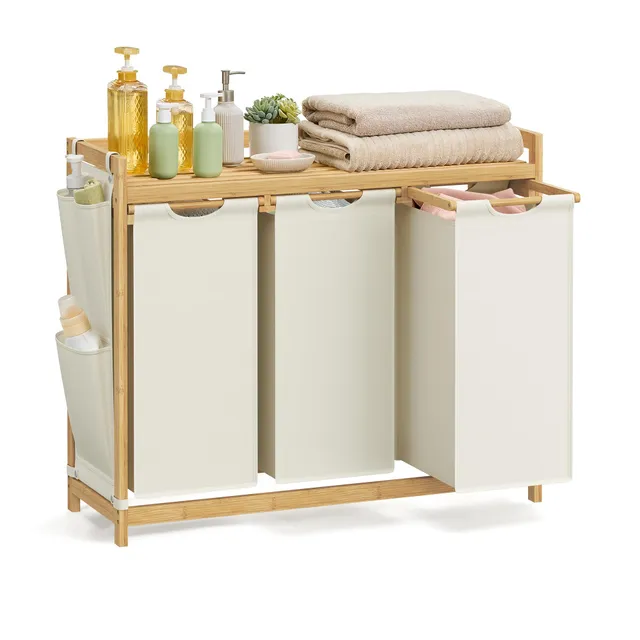 songmics-w-schekorb-3-f-cher-bambus-150-l-mit-ablage image 1