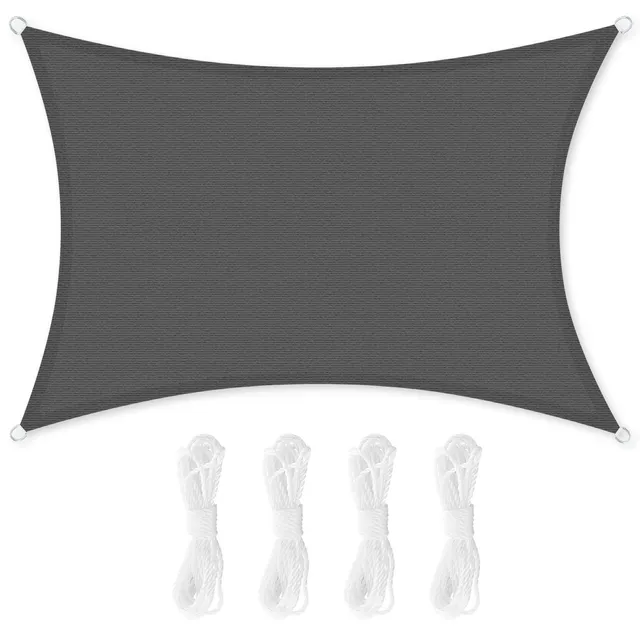 songmics-sonnensegel-gss34gy-3x4m-rechteckig-hdpe-rauchgrau image 1