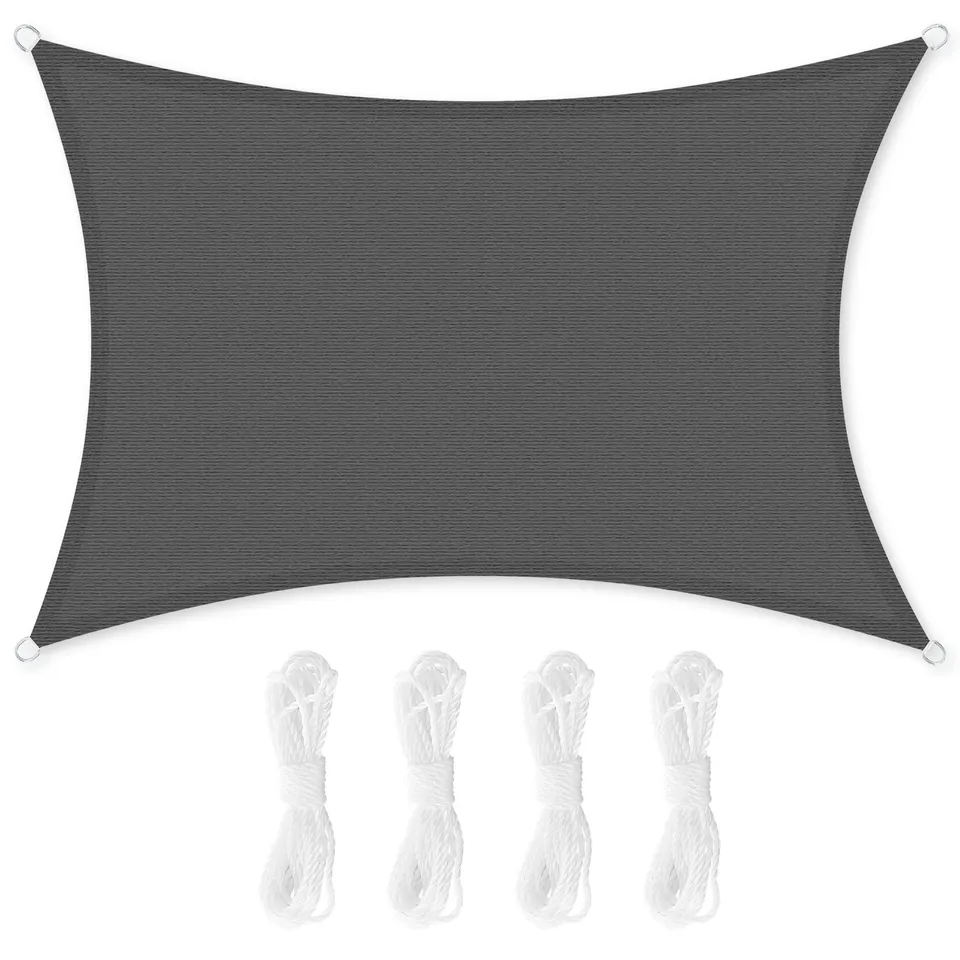 songmics-sonnensegel-gss34gy-3x4m-rechteckig-hdpe-rauchgrau image 1