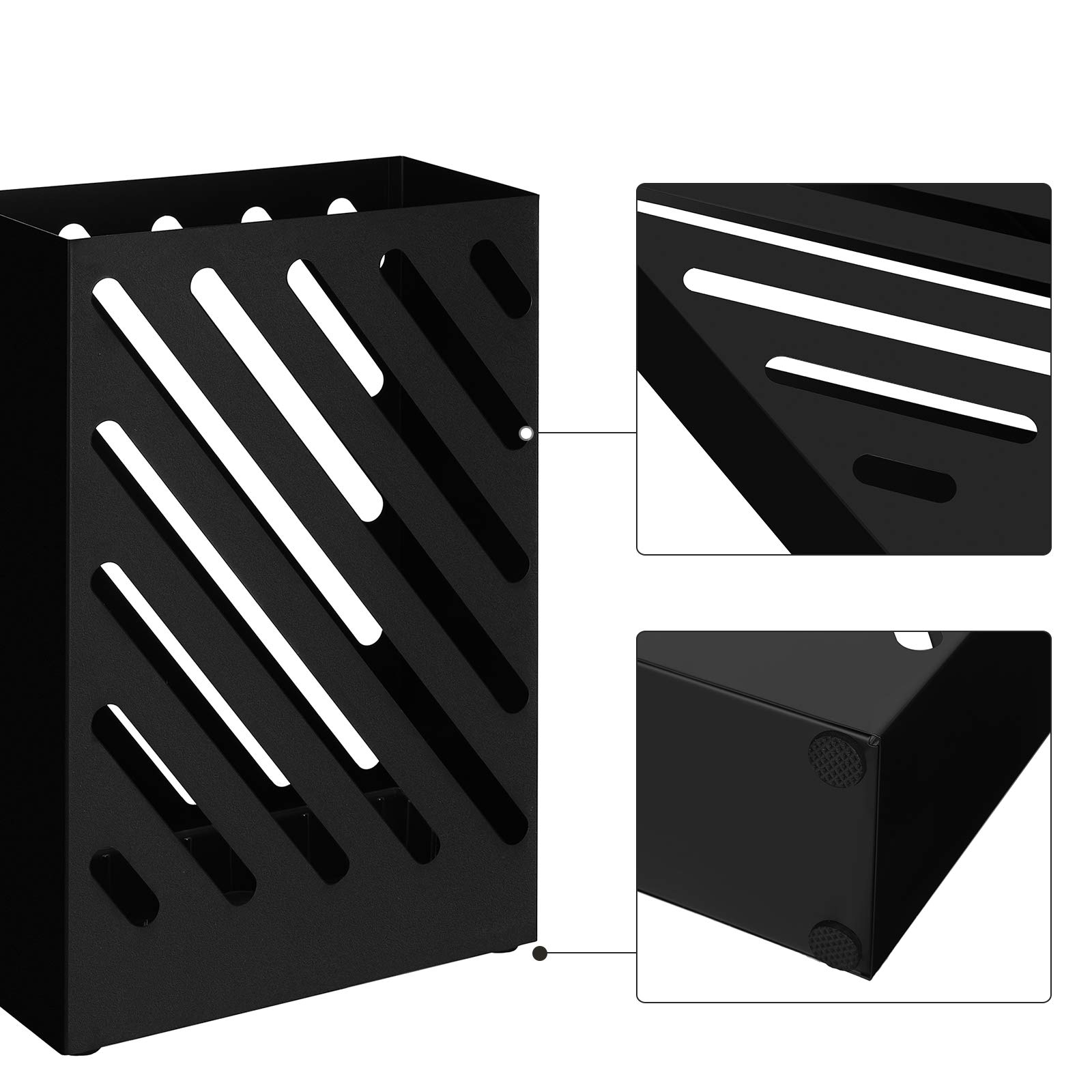 songmics-regenschirmst-nder-rechteckig-metall-schwarz-mit-haken-luc03bk image 7