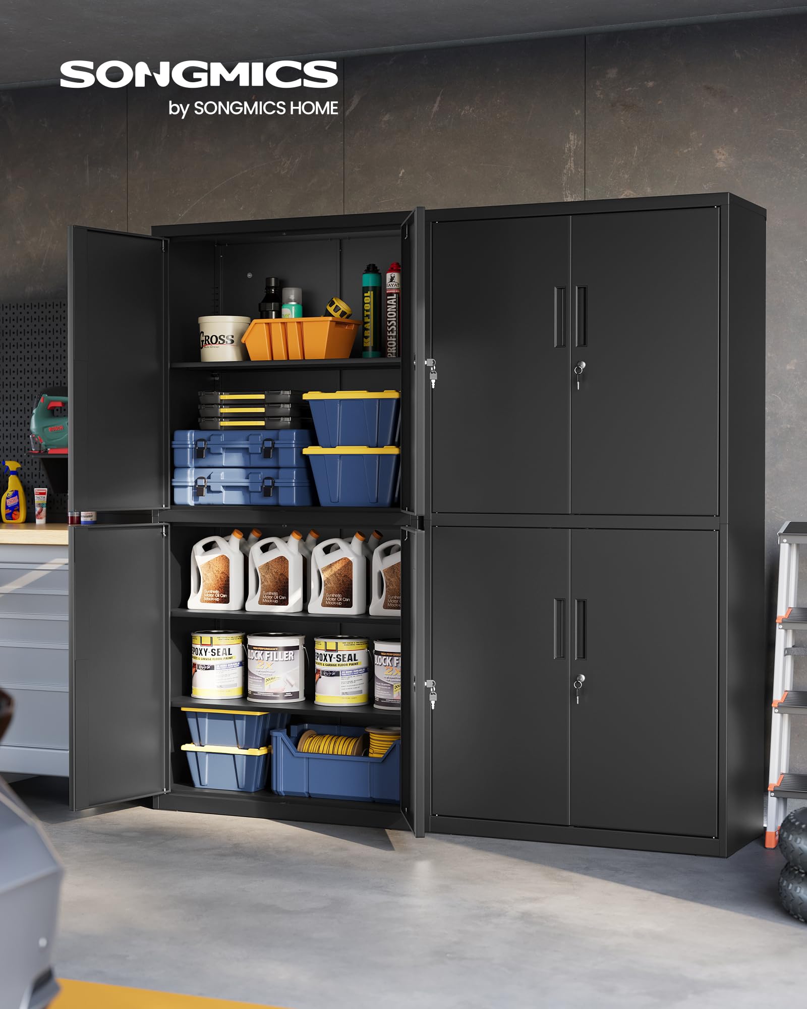 songmics-aktenschrank-omc016b01-stahlschrank-40-x-80-x-180-cm-5-ebenen-4-t-ren-m image 3