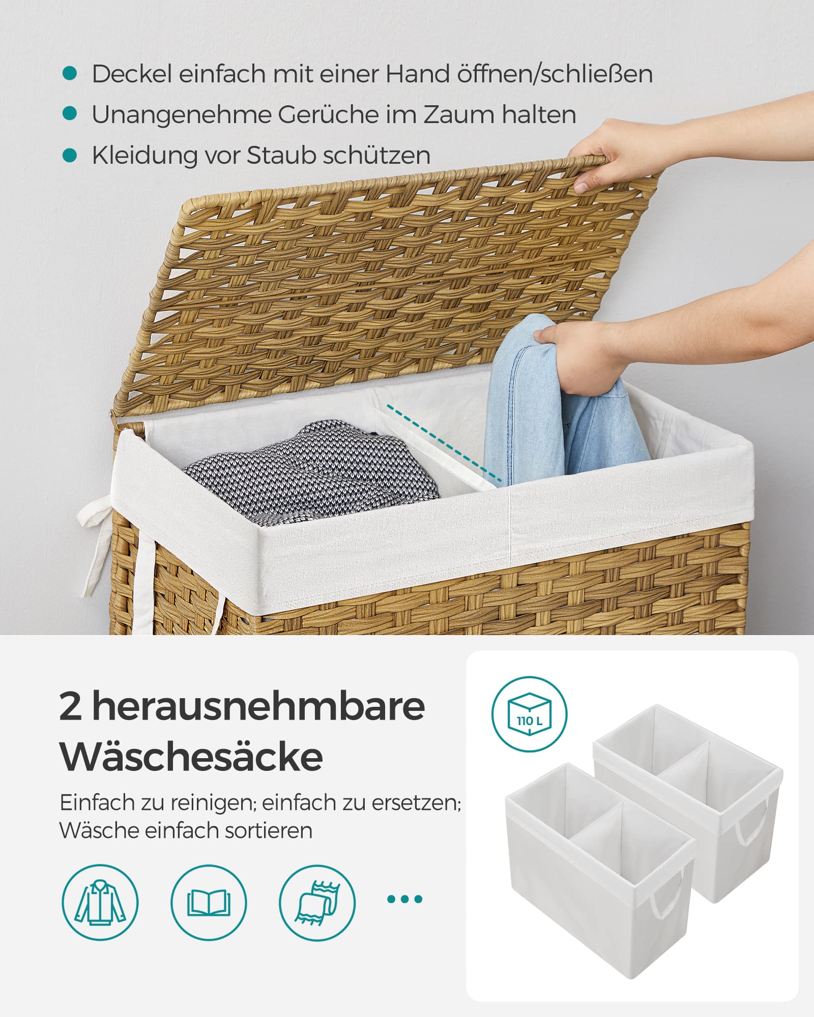 songmics-w-schekorb-mit-deckel-110-liter-2-f-cher-handgeflochten-57-x-33-x-60-cm image 3
