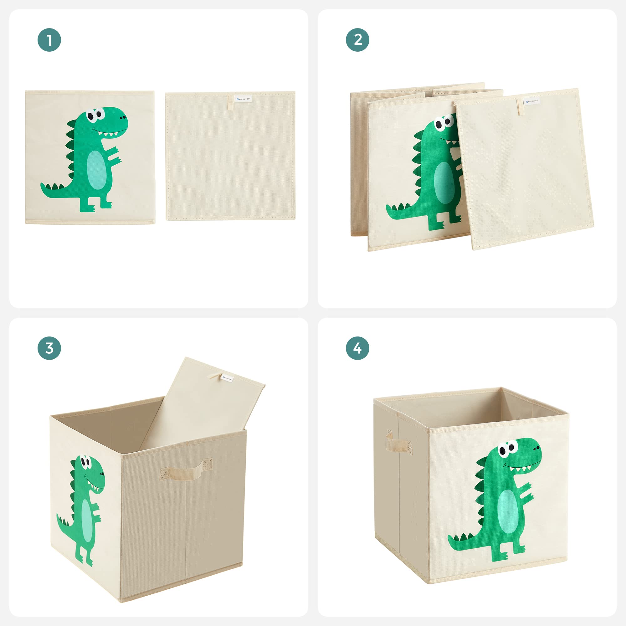 songmics-aufbewahrungsboxen-rfb704w03-3er-set-30-x-30-x-30-cm-dinosaurier-beige image 7