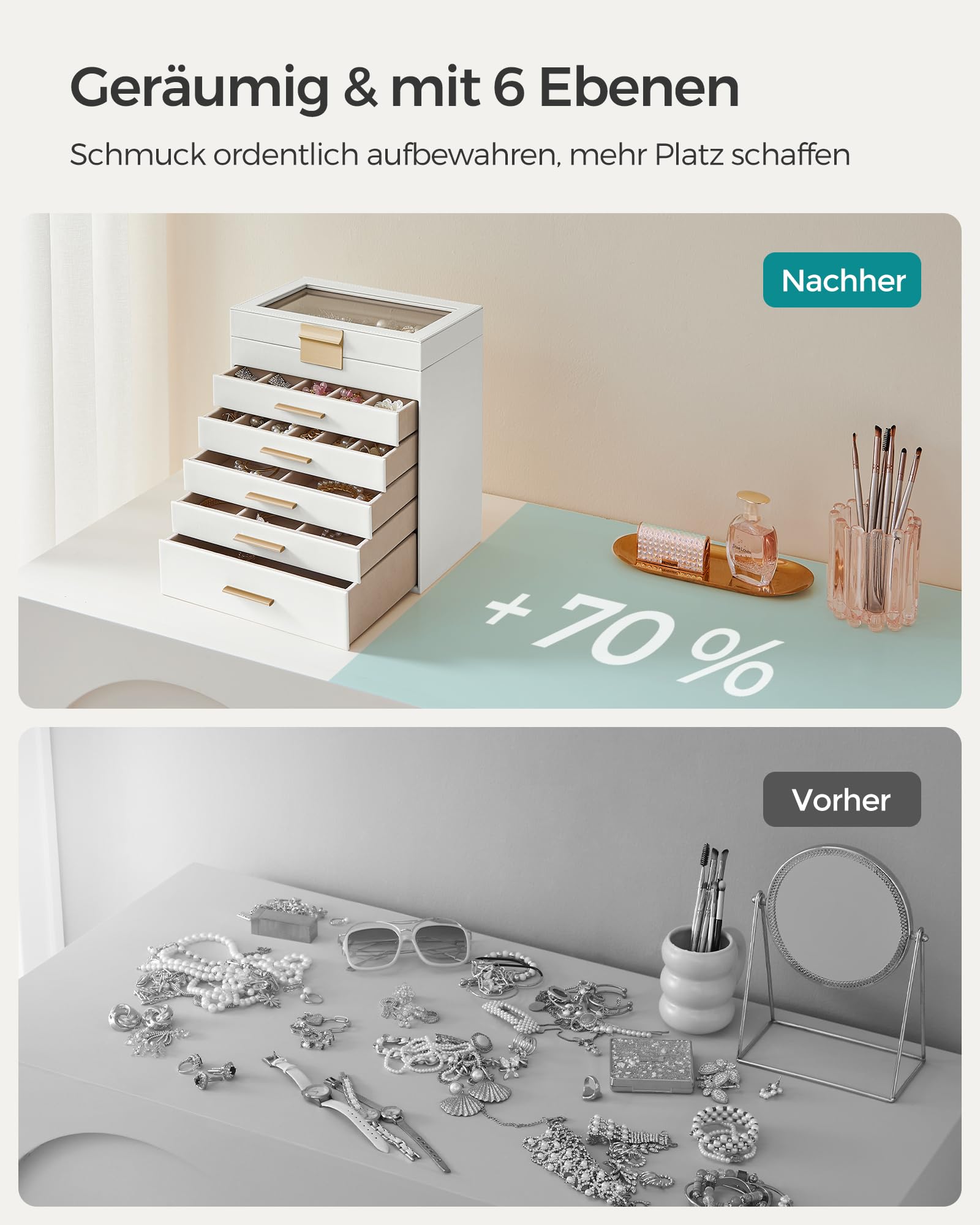 songmics-gisella-schmuckk-stchen-6-ebenen-glasdeckel-wolkenwei-golden-jbc171w01 image 6