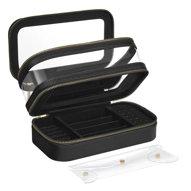 songmics-make-up-tasche-jka026b01-kosmetik-organizer-tintenschwarz-22-x-12-x-12- image 1