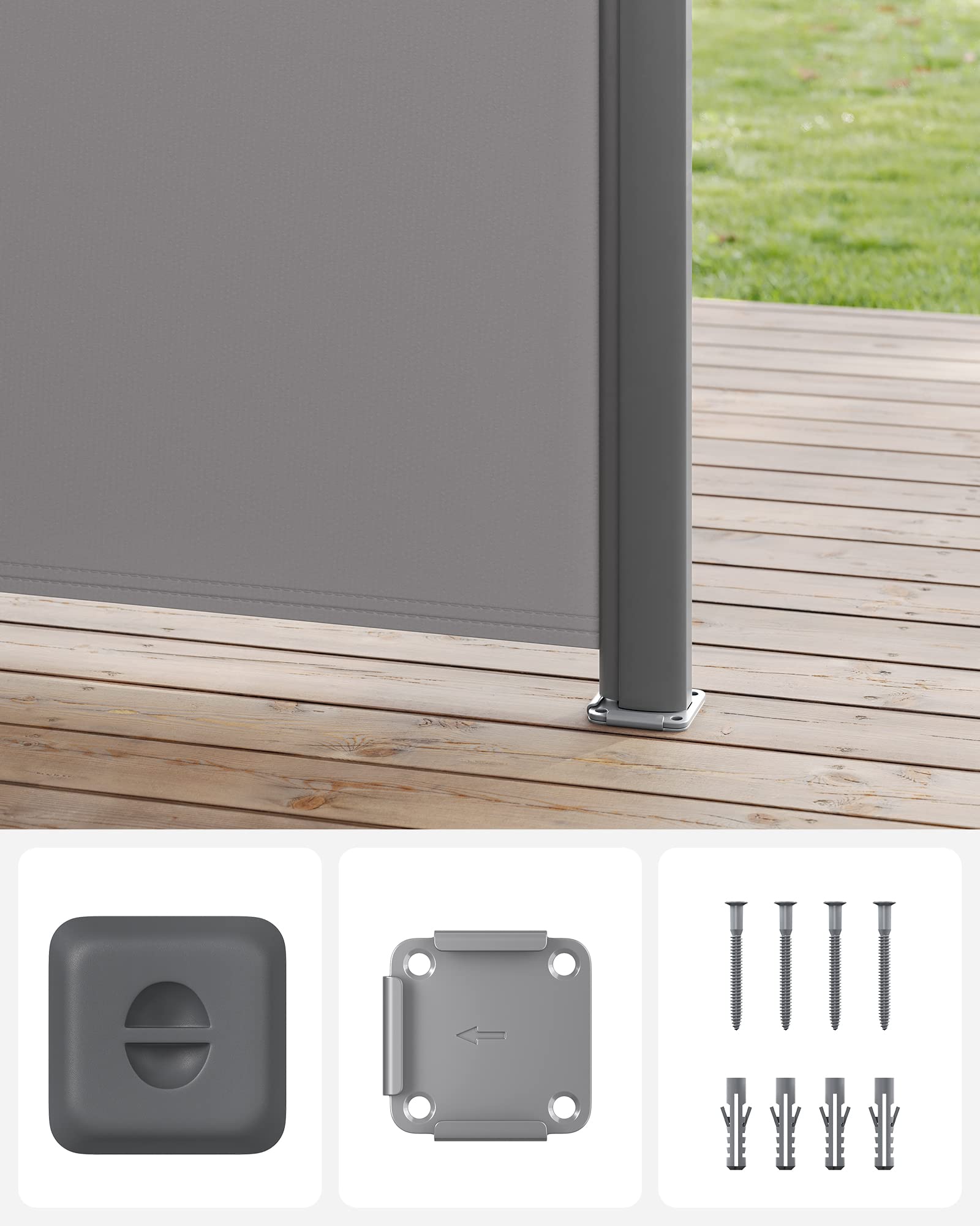 songmics-bodenhalterung-gsa004-f-r-seitenmarkisen-pfosten-metall-grau-mit-deckel image 7