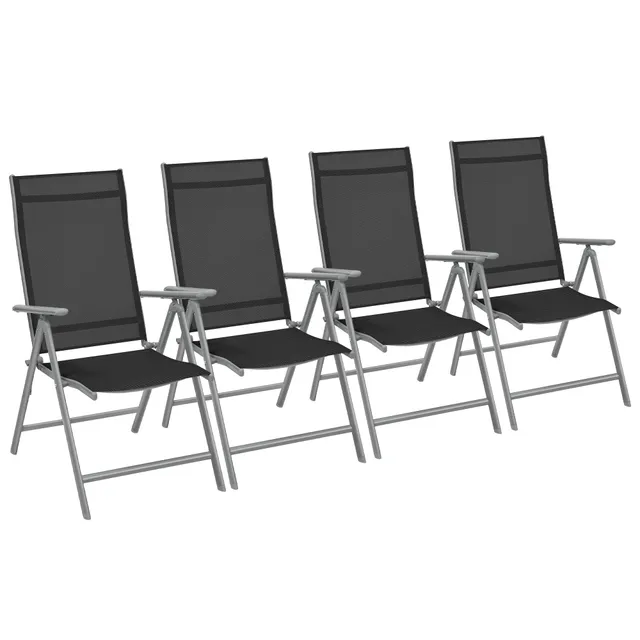 songmics-gartenstuhl-gcb30bk-klappstuhl-4er-set-schwarz-8-fach-verstellbar-bis-1 image 1