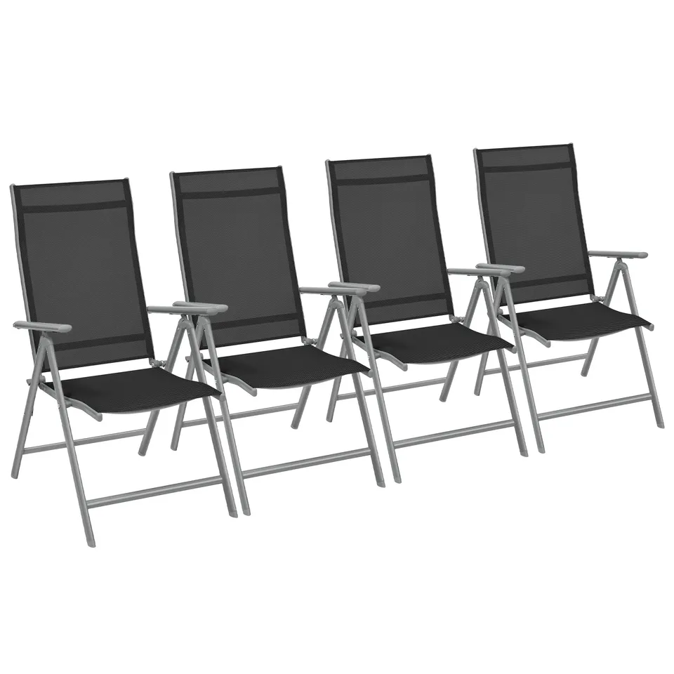 songmics-gartenstuhl-gcb30bk-klappstuhl-4er-set-schwarz-8-fach-verstellbar-bis-1 image 1