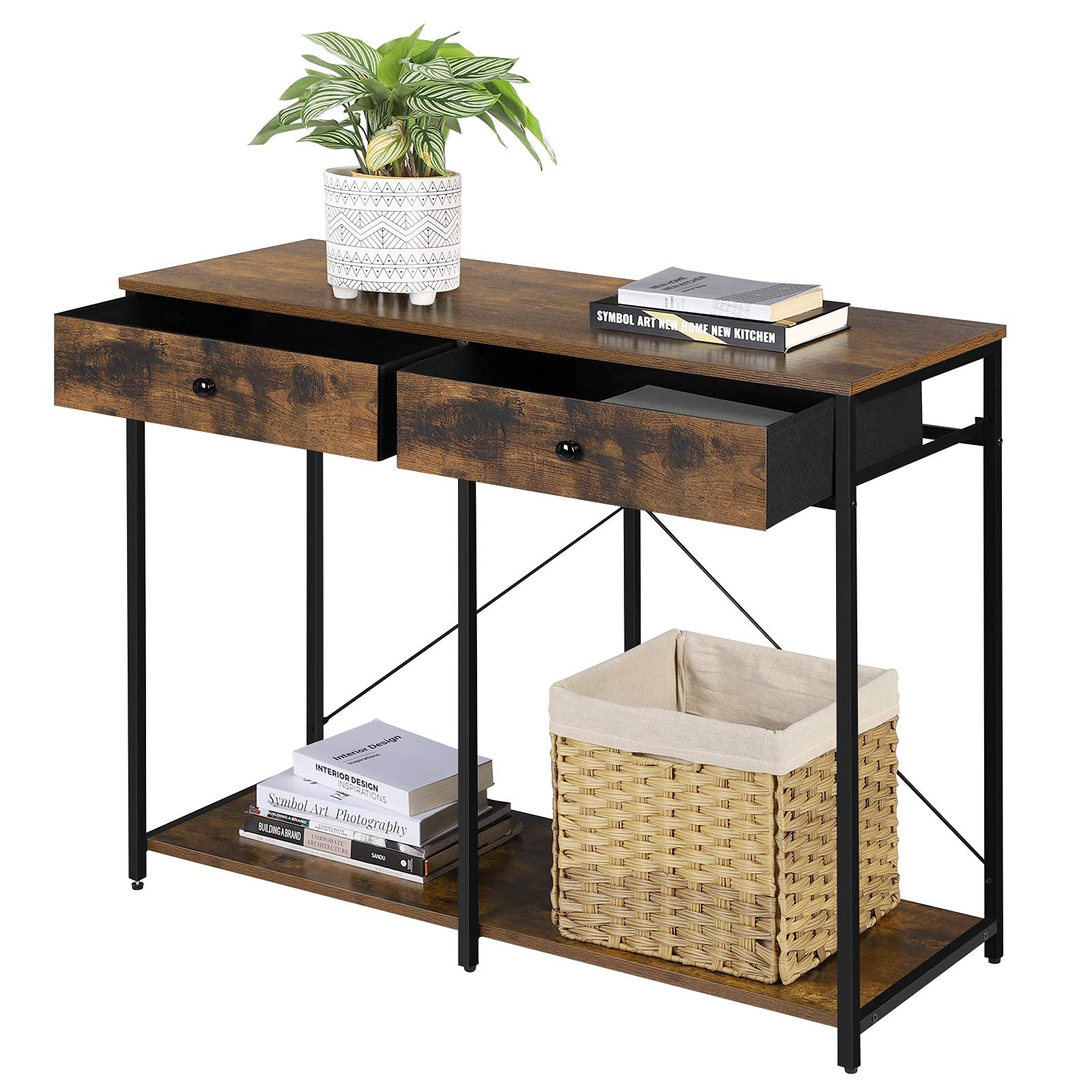 songmics-konsolentisch-flurtisch-industrie-mit-stoffschubladen-lgs022b01 image 6