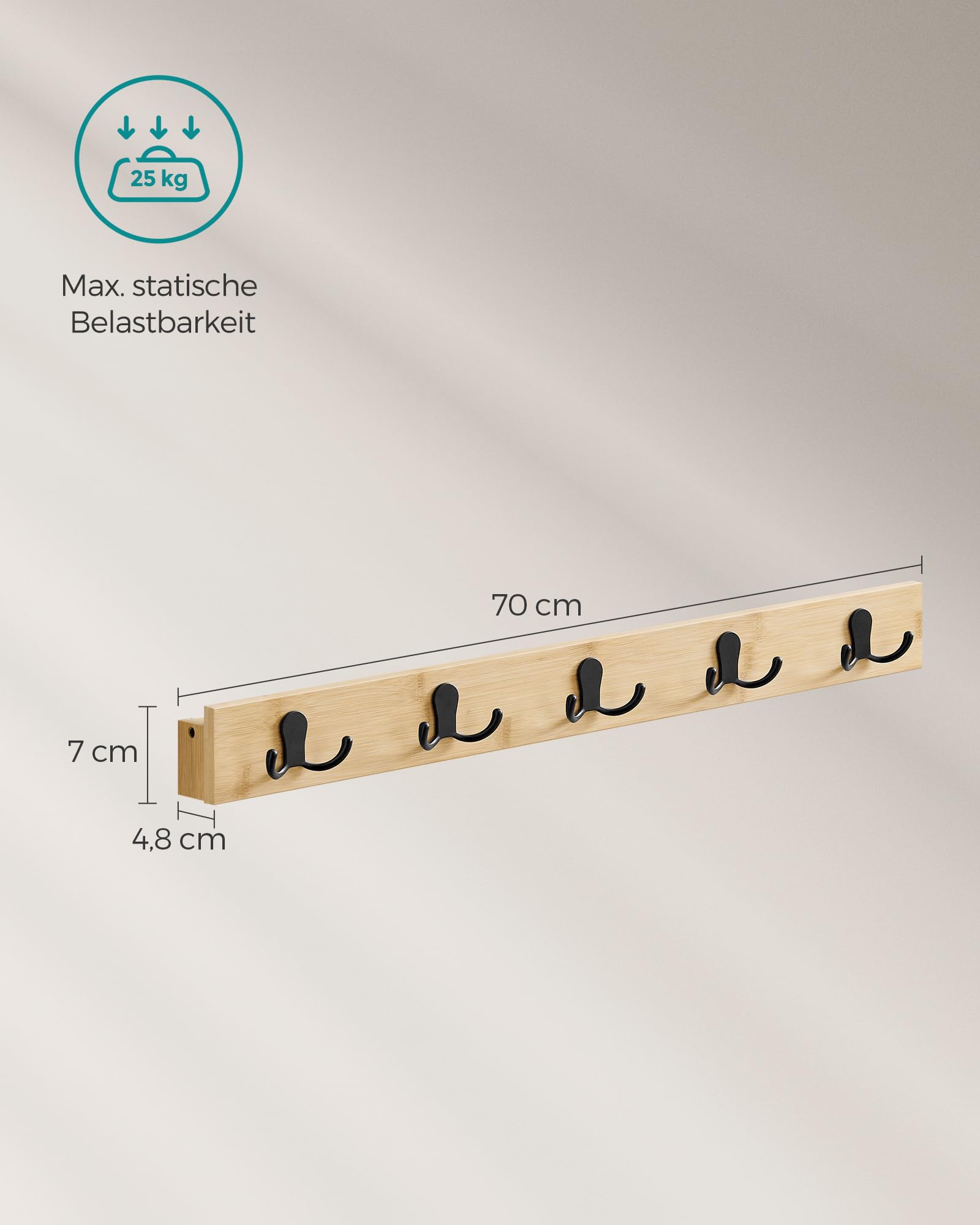 songmics-wandgarderobe-lcr005n01-naturbeige-mit-ablage-5-haken image 3