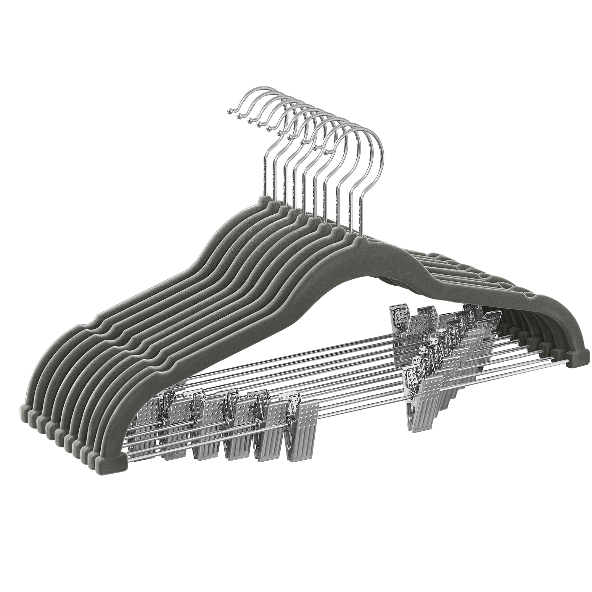 songmics-kleiderb-gel-samt-10er-set-mit-verstellbaren-clips-42-5-cm image 1