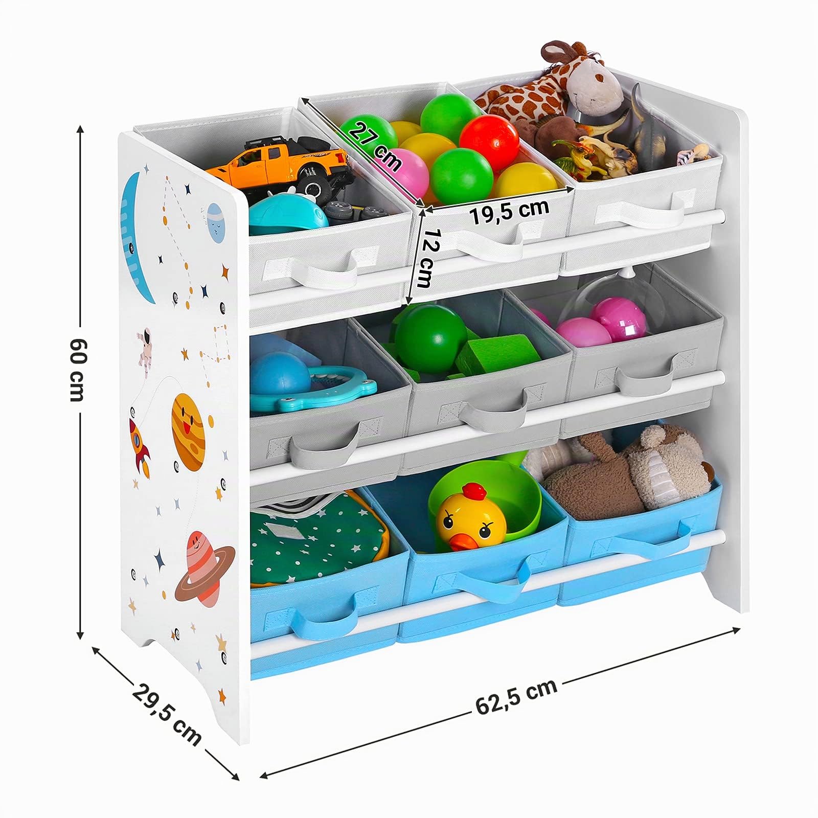 songmics-kinderregal-gkr33wt-spielzeug-organizer-mit-9-boxen-62-5-x-29-5-x-60-cm image 3