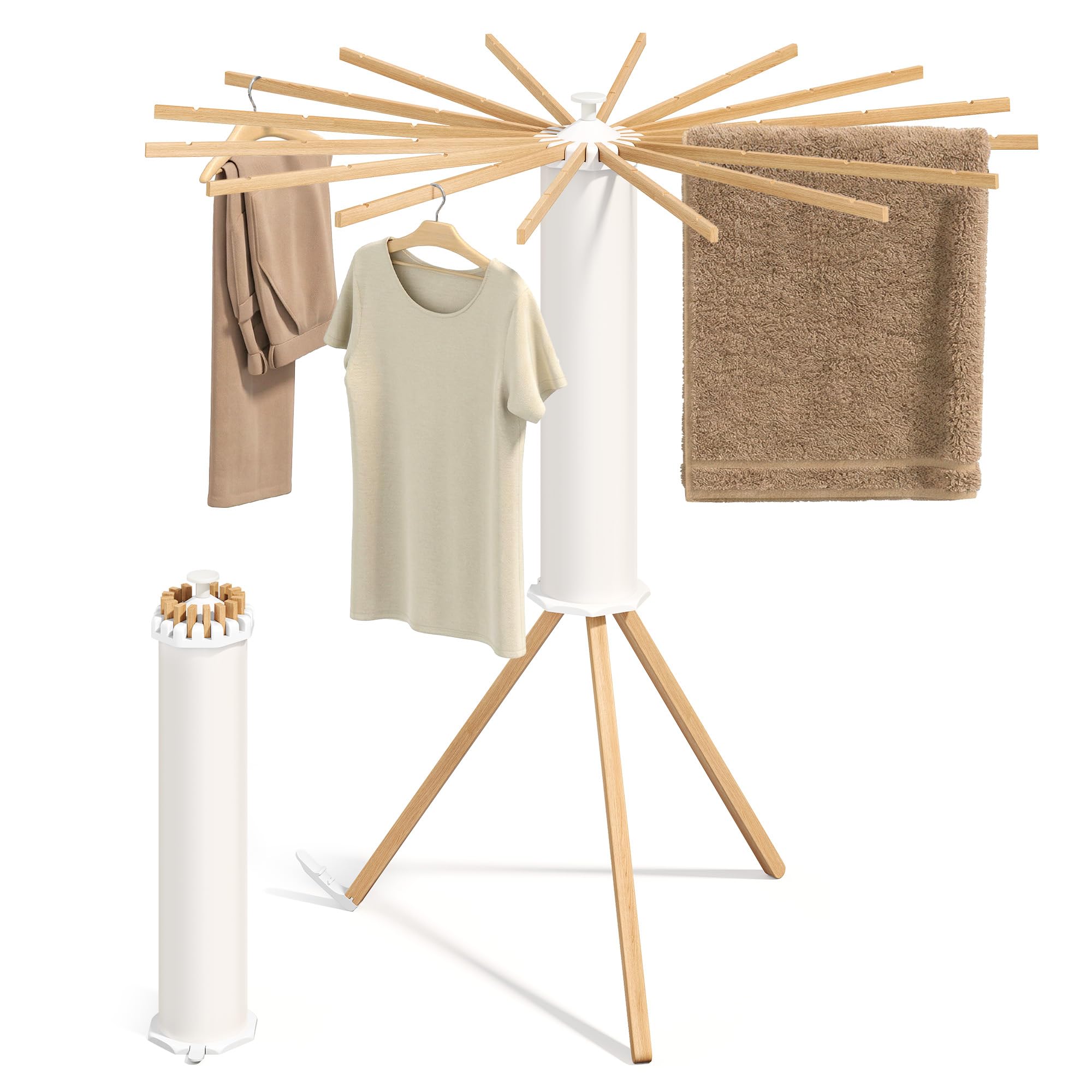 songmics-w-schest-nder-klappbar-drehbar-16-arme-aus-holz image 1