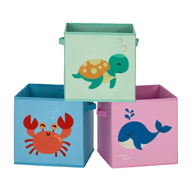 songmics-rfb701y03-faltbox-3er-set-30x30x30-cm-meer-motive image 1