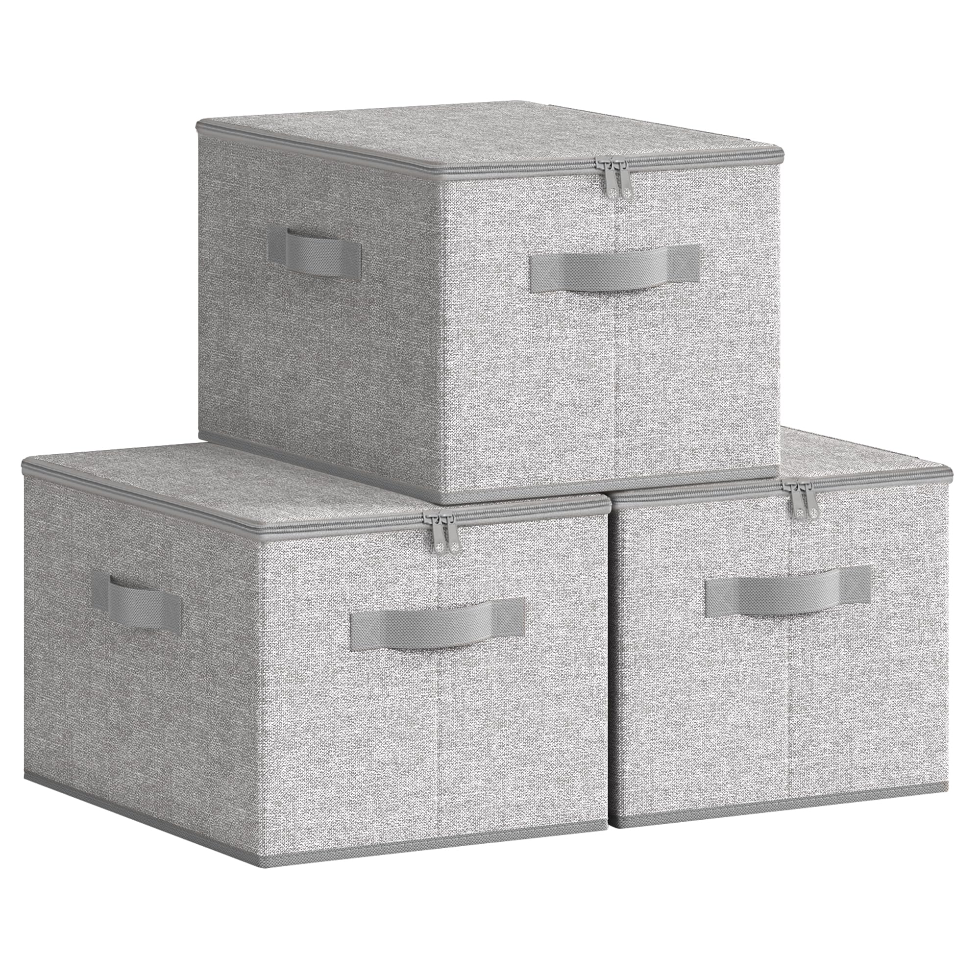 songmics-aufbewahrungsbox-3er-set-40x30x25-cm-taubengrau-rzb003w01 image 1