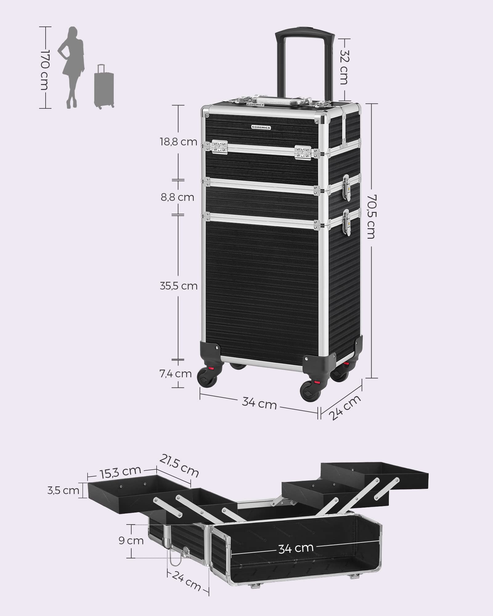 songmics-kosmetikkoffer-jhz014b01-trolley-3-in-1-70-5-cm-schwarz image 6